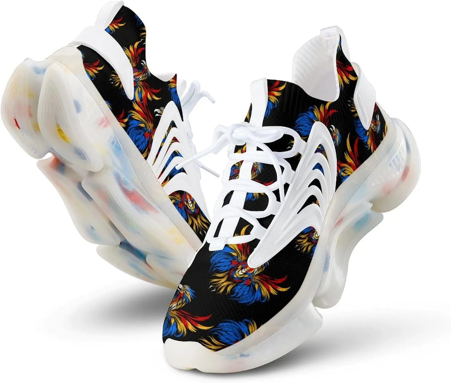 Tie Dye Eagle Mens Sneakers Running Shoes Lightweight Athletic Shoes for Jogging Walking Gym
