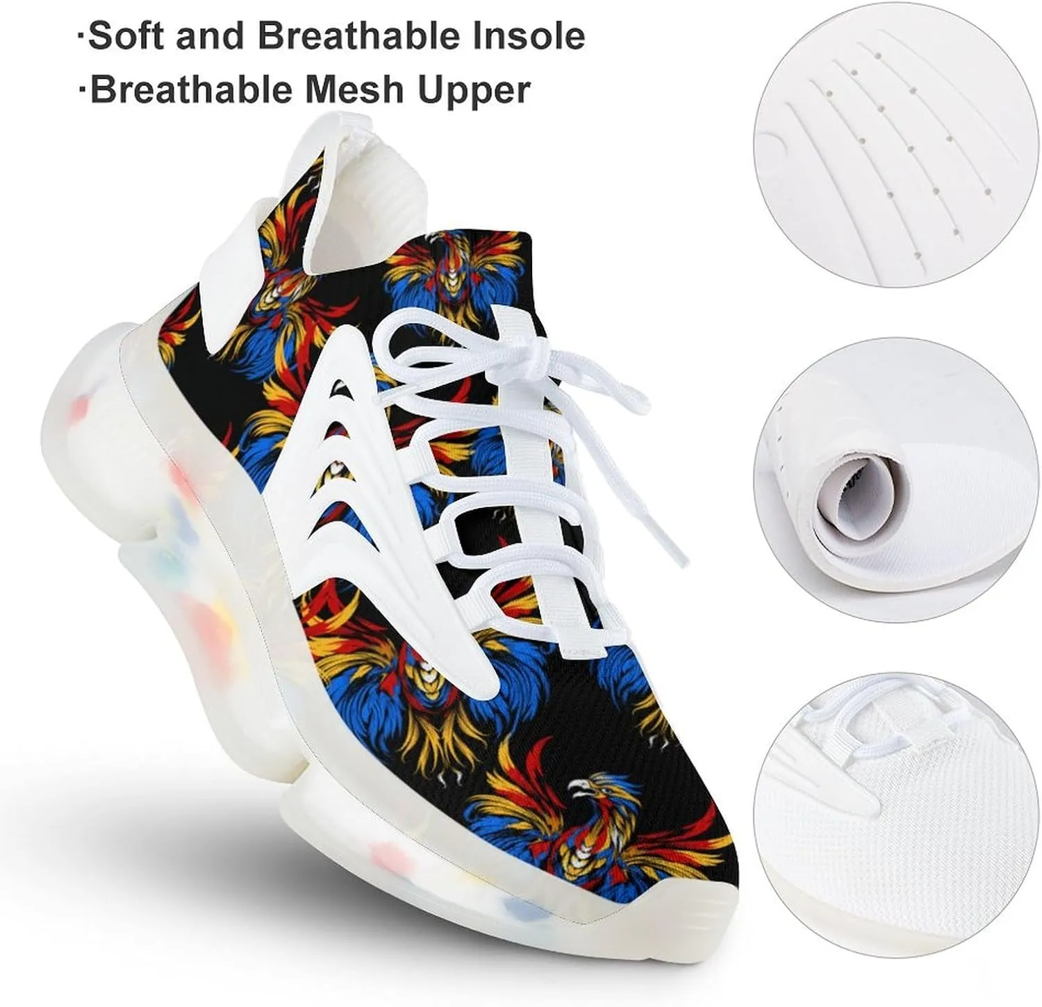 Tie Dye Eagle Mens Sneakers Running Shoes Lightweight Athletic Shoes for Jogging Walking Gym