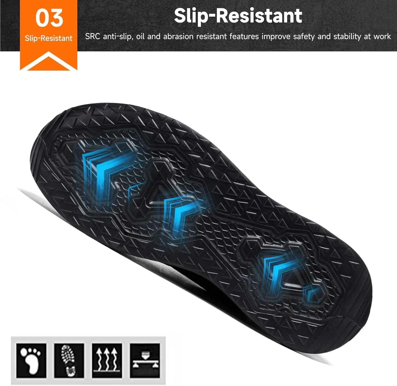 Tinefiy Steel Toe Shoes for Women Lightweight Comfortable Slip Resistant Safety Work Sneakers Composite Toe Indestructible Shoe