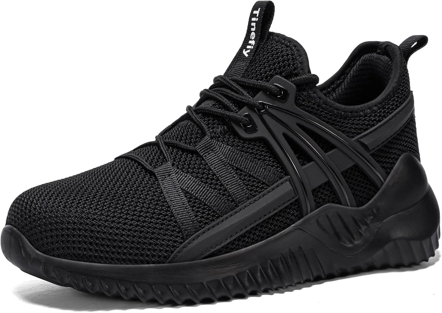 Tinefiy Steel Toe Shoes for Women Lightweight Comfortable Slip Resistant Safety Work Sneakers Composite Toe Indestructible Shoe