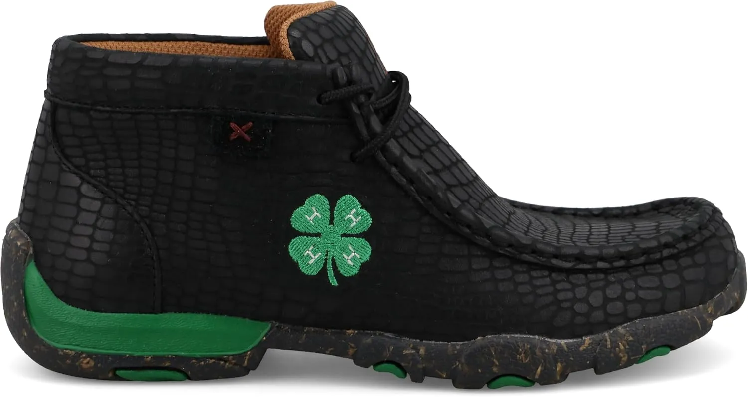 Twisted X Youth 4-H Black and Kelly Green Chukka Driving Moc