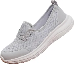 Walking Shoes for Women Soft Sole Mesh Comfort Orthopedic Shoes Breathable Slip-On Sneakers with Arch Support Lightweight Casual Non-Slip Sports Workout Gym Shoe for Daily Wear
