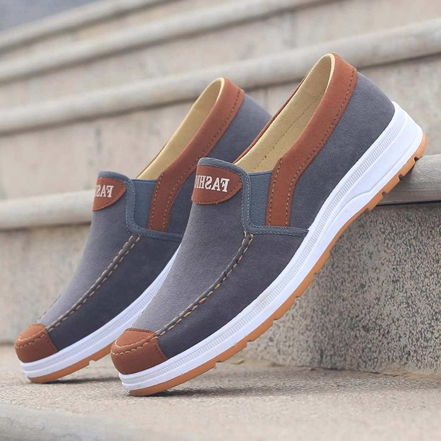 Walking Shoes Tennis Comfortable Fashion All Season Men Casual Shoes Flat Bottom Non Slip Cloth Colorblock Comfortable