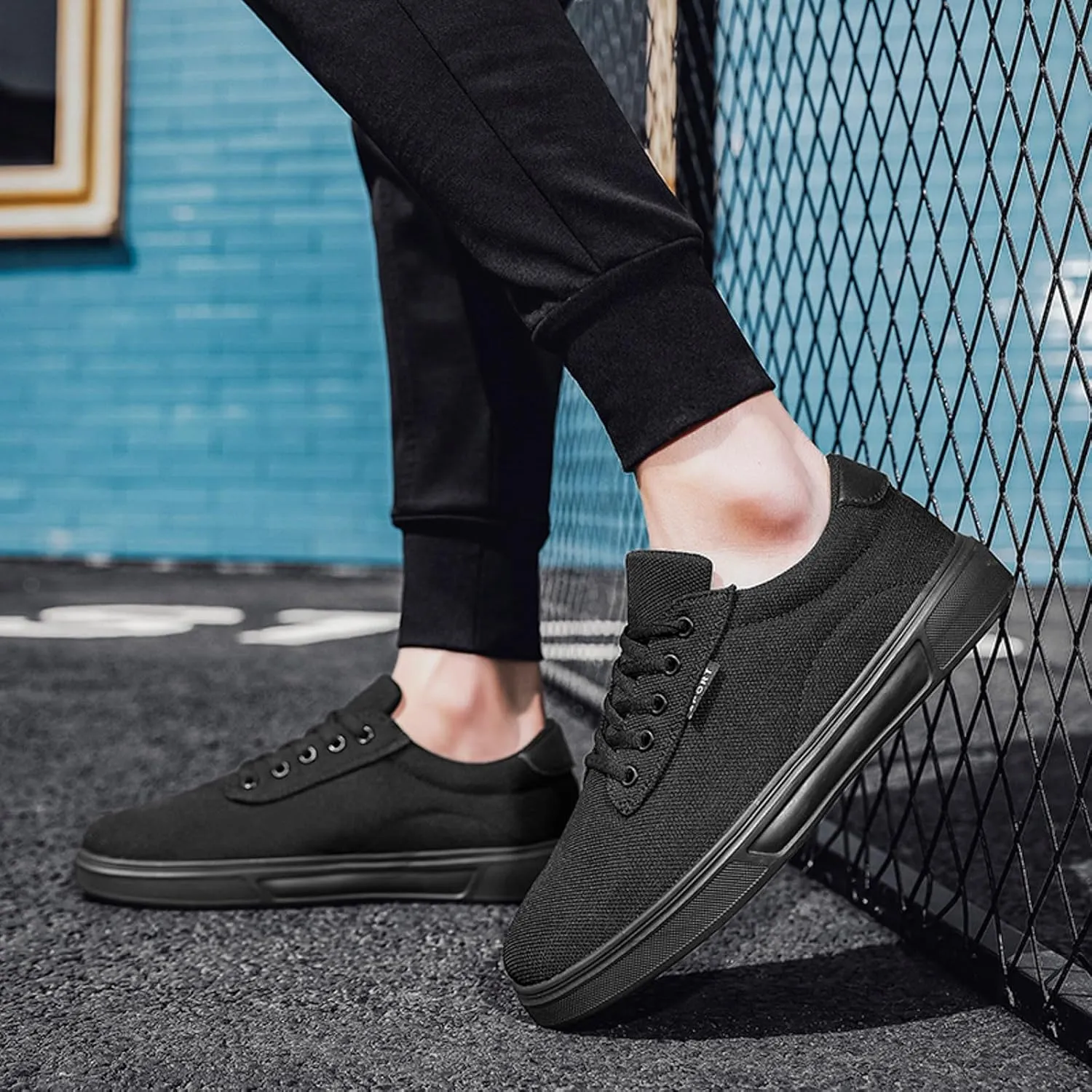 Walking Shoes Tennis Comfortable Men Casual Shoes Fashionable and Simple Solid Color New Pattern Flat Bottomed