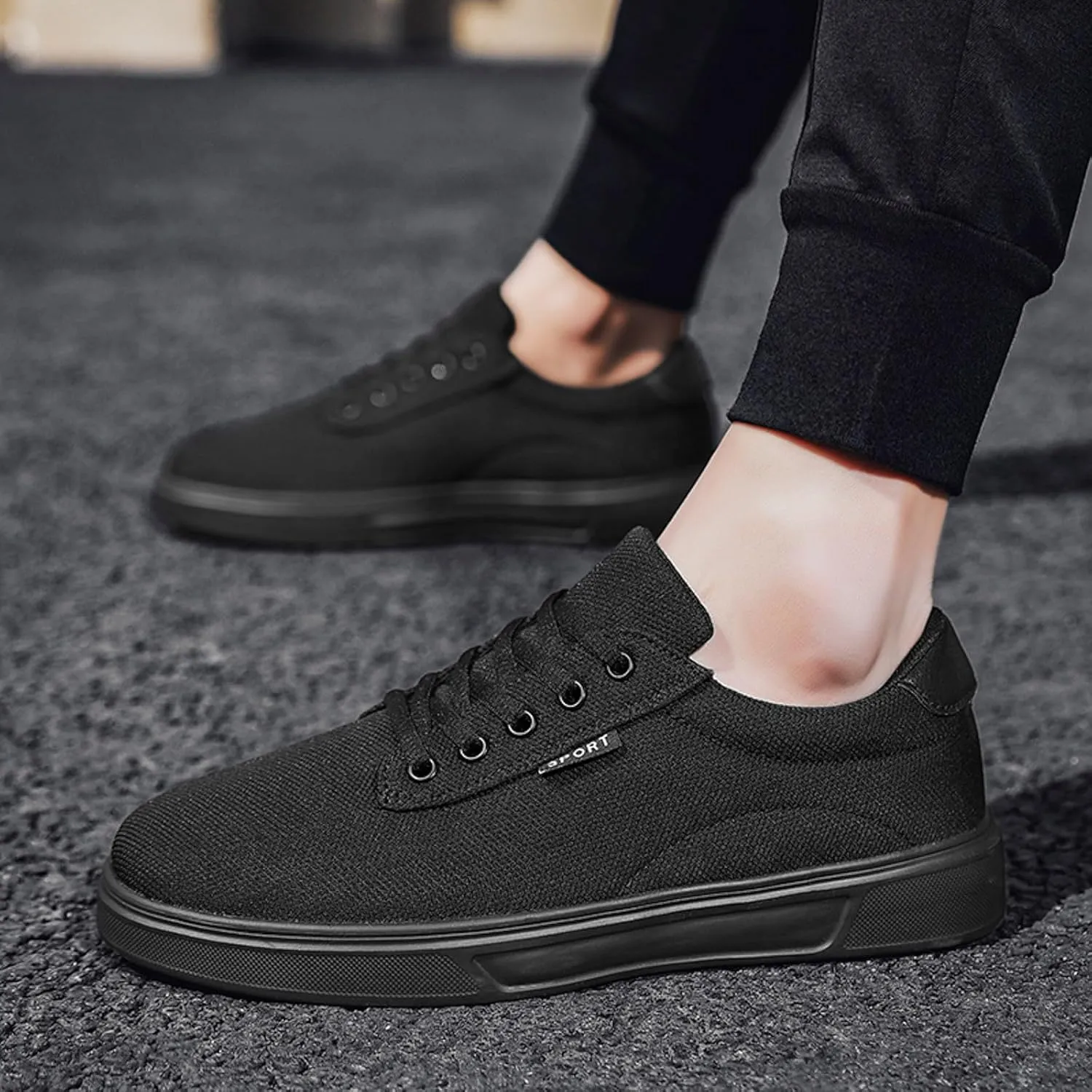 Walking Shoes Tennis Comfortable Men Casual Shoes Fashionable and Simple Solid Color New Pattern Flat Bottomed