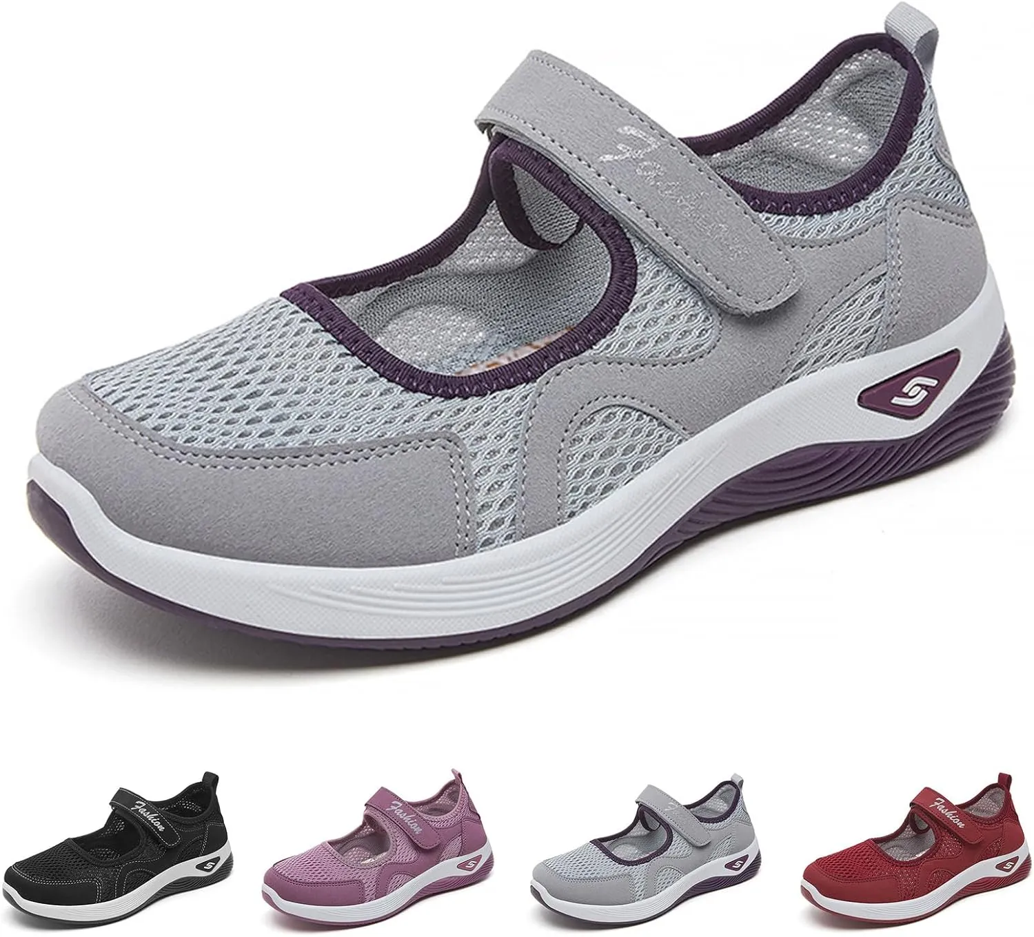 Walking Shoes Women Slip On Diabetic Foam Shoes Adjustable Working Nurse Shoe Lightweight Breathable Flat Outdoor Comfort Casual Fashion Sneakers with Arch Support