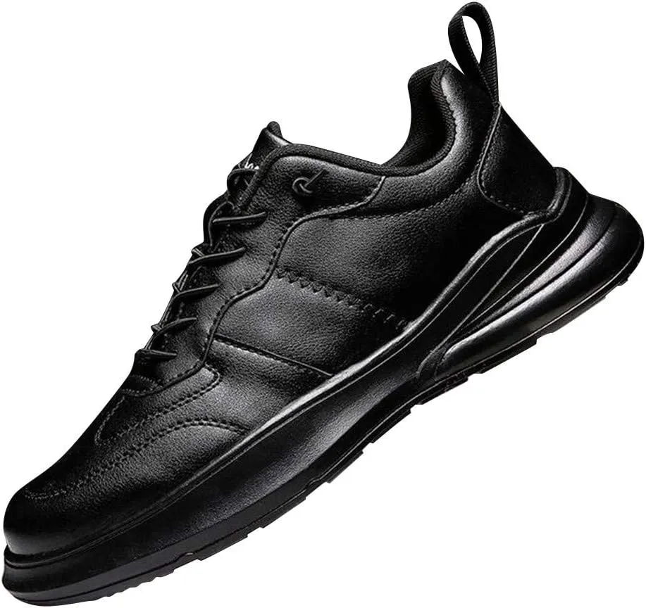 White Running Shoes Men Comfy Lace up Road Walking Sneakers Sports Athletic Workout Gym Shoe Breathable Fashion