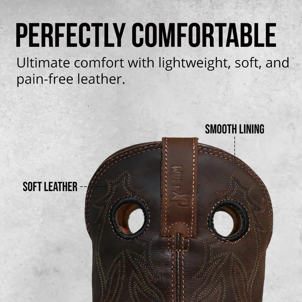 Wolf Leather Work Boots for Men - Slip Resistant, Insulated, Construction Mens Work Boots - Composite Toe