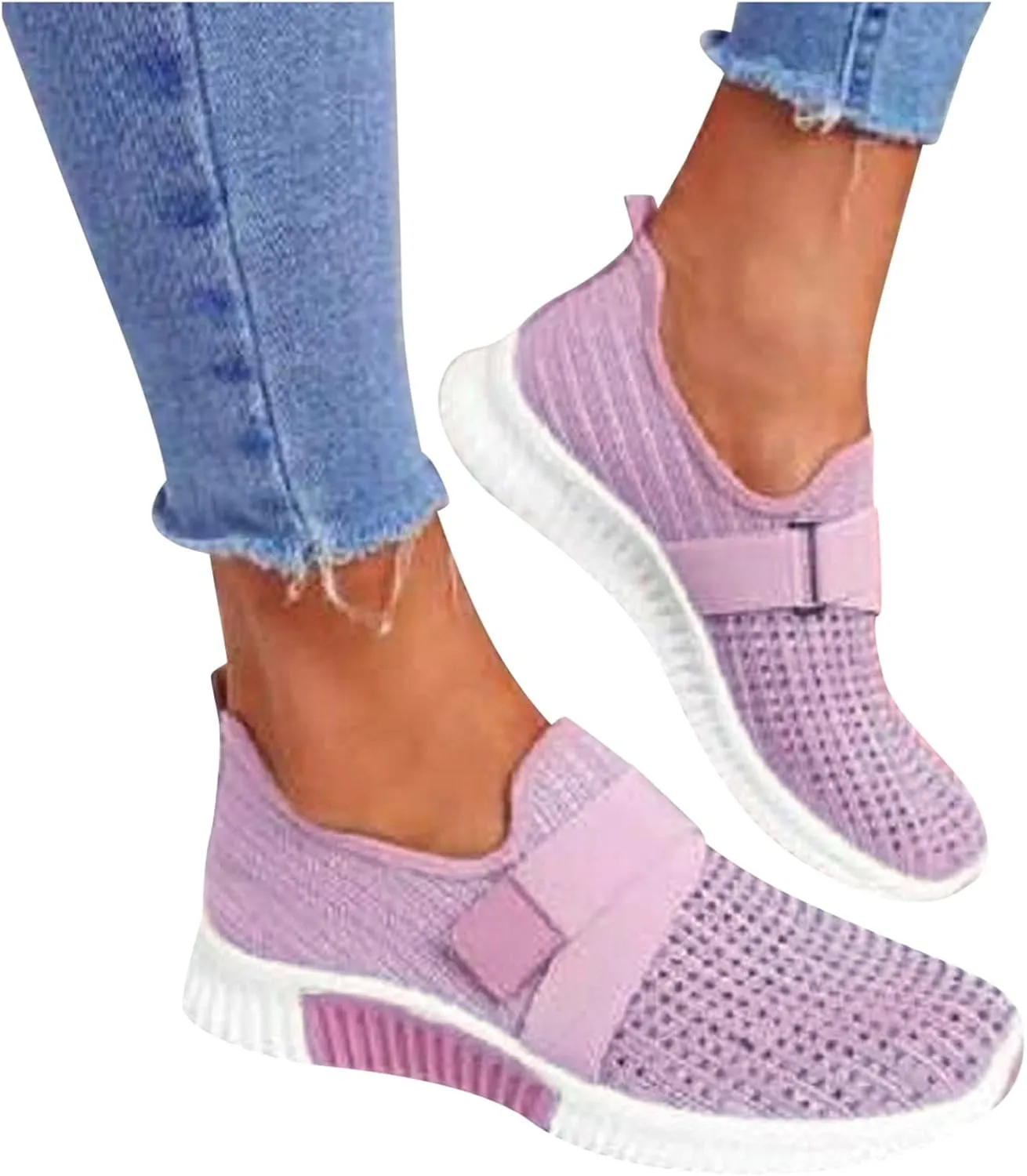 Womans Shoes Casual Breathable Tennis Shoes Work Shopping Travel Womens High Tops Breathable Mesh Walking Sneakers