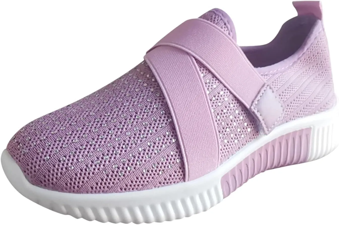 Womans Shoes Casual Breathable Tennis Shoes Work Shopping Travel Womens High Tops Breathable Mesh Walking Sneakers