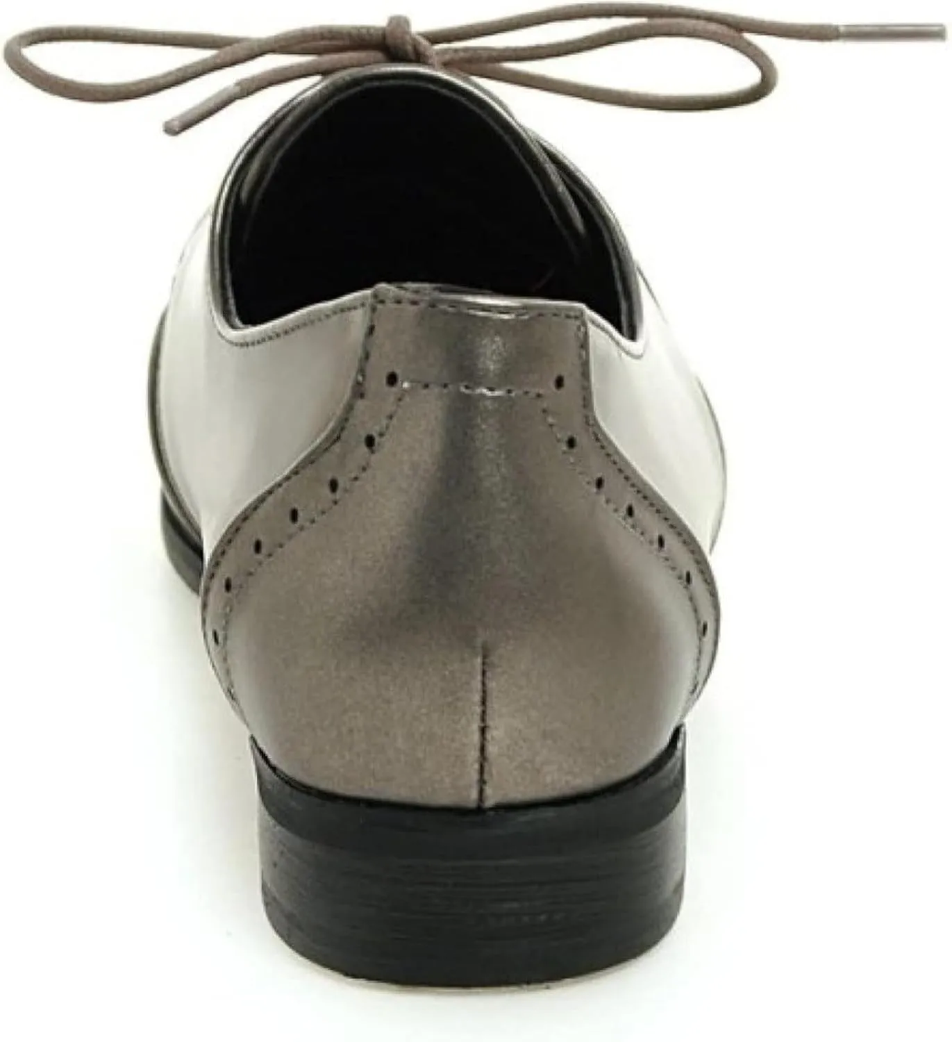 Women's Casual Low Heel Brogue Shoes, Lace up Perforated Oxford Shoes, Comfortable Round Toe Office Dress Shoes
