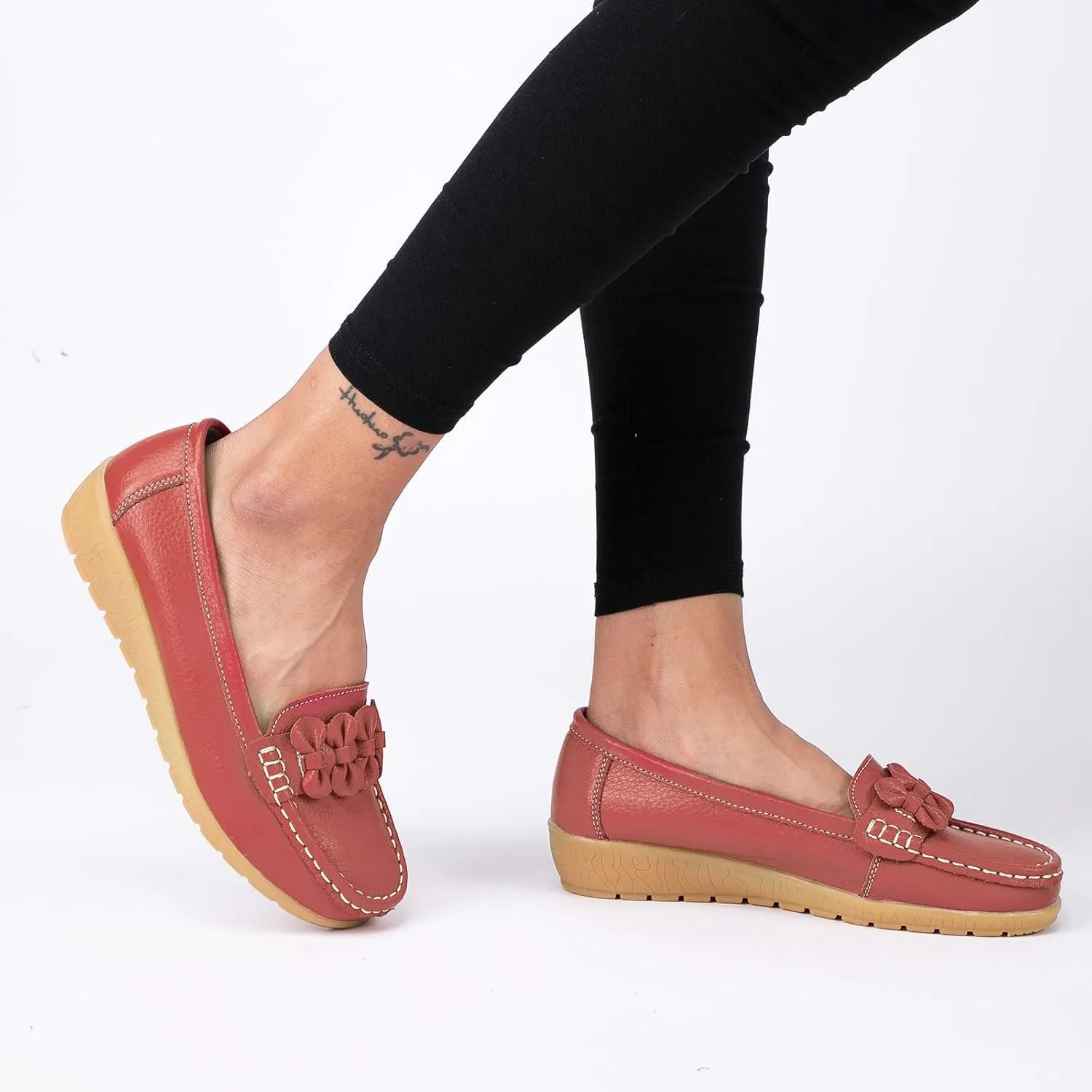 Womens Dressy Casual Walking Shoes Loafers Sneakers for Daily Walking Square Toe Comfortable Office Work Shoes