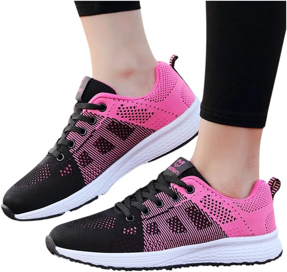 Women's Fashion Sneaker Lace Up Low Top Comfortable Walking Shoes Women Tennis Shoes Clearance Women's Navy Loafers High Top Platform Sneakers for Women