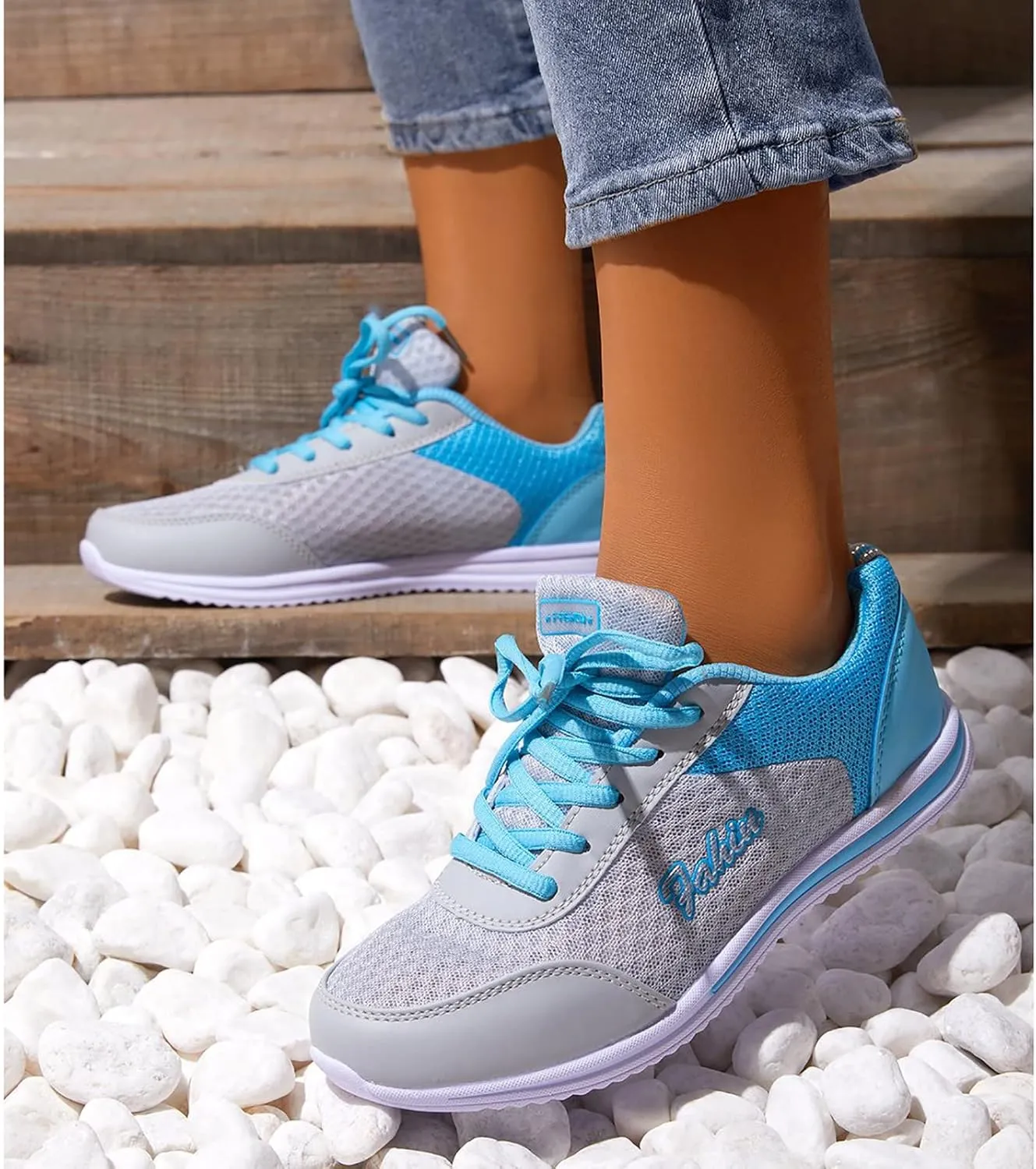 Women's Fashion Sneaker Mesh Slip On Black Non Slip Shoes for Women Comfortable Women Shoes Casual Walking Loafers Women Comfort Women Casual Sneakers