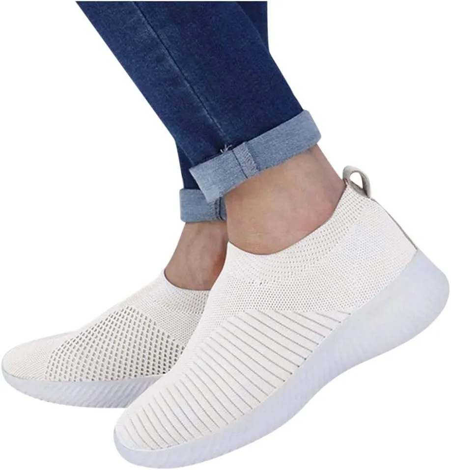 Women's Fashion Sneaker Mesh Slip On Black Non Slip Shoes for Women Comfortable Women Walking Shoes Loafers for Women 2024 High Top Sneakers for Men