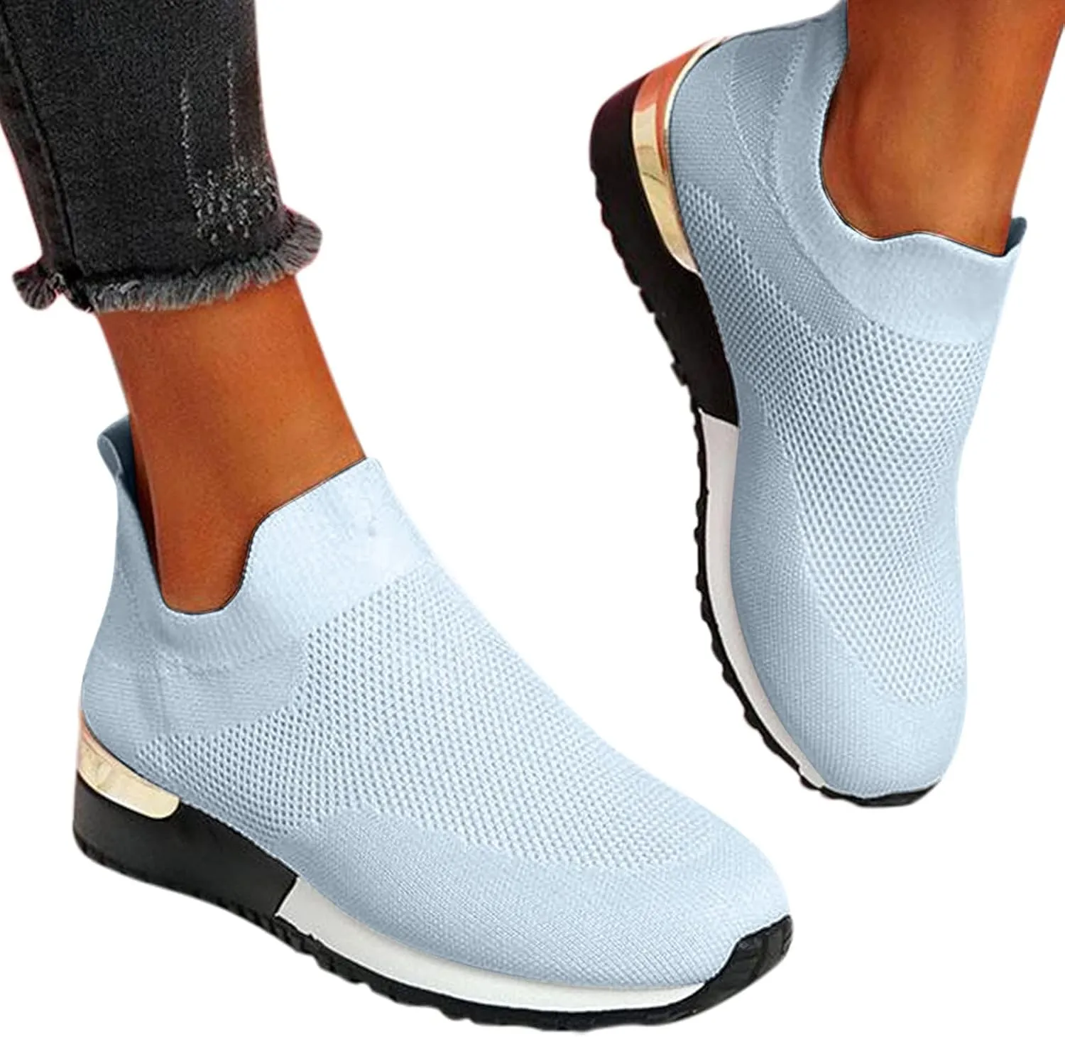 Women's Fashion Sneaker Non Slip Breathable Lightweight Comfortable Lace Up Women's Running Shoes Women Slip On Loafers Dressy Sneakers for Women