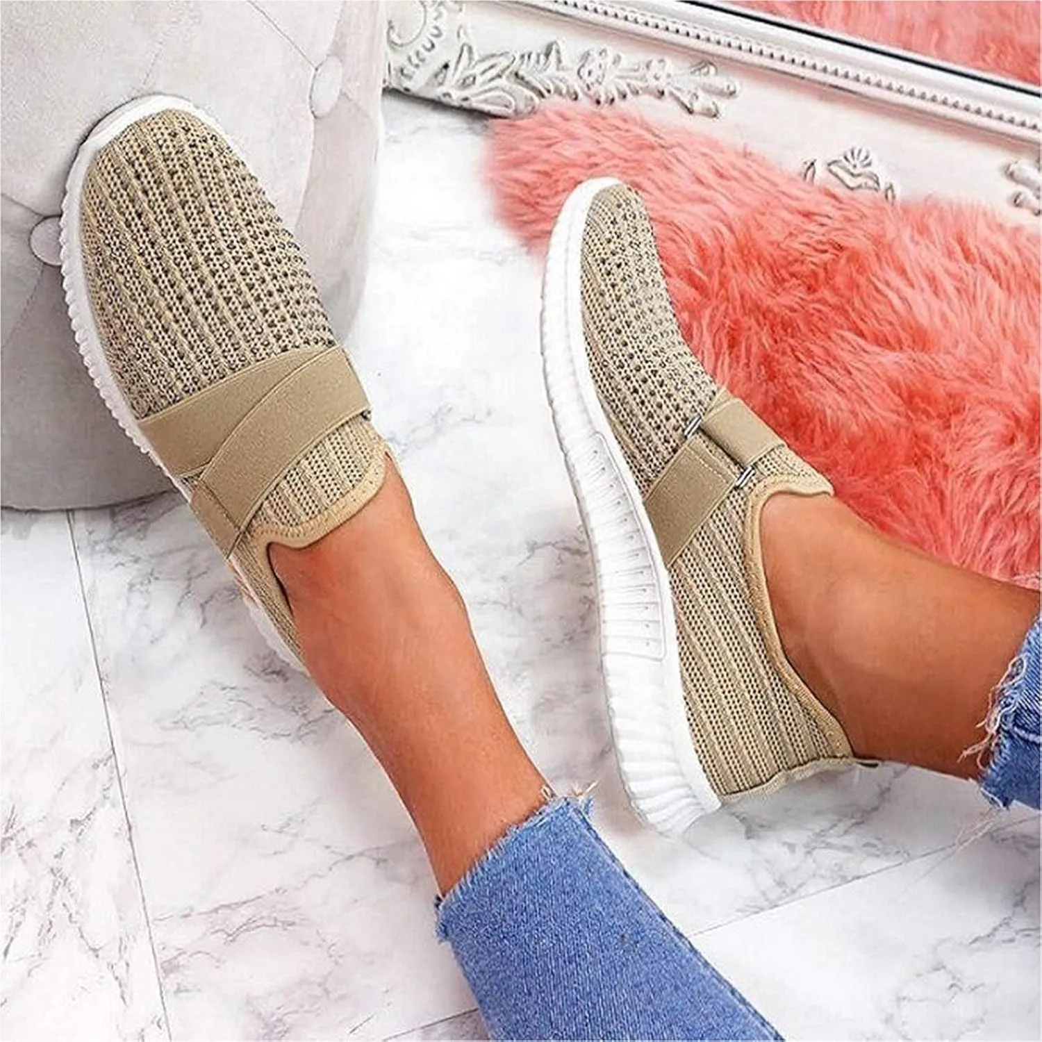 Women's Fashion Sneaker Non Slip Work Wide Comfortable Slip Resistant Work Shoes Women Basketball Shoes Loafer Canvas Shoes Women Wedge Sneakers for Women Fashion