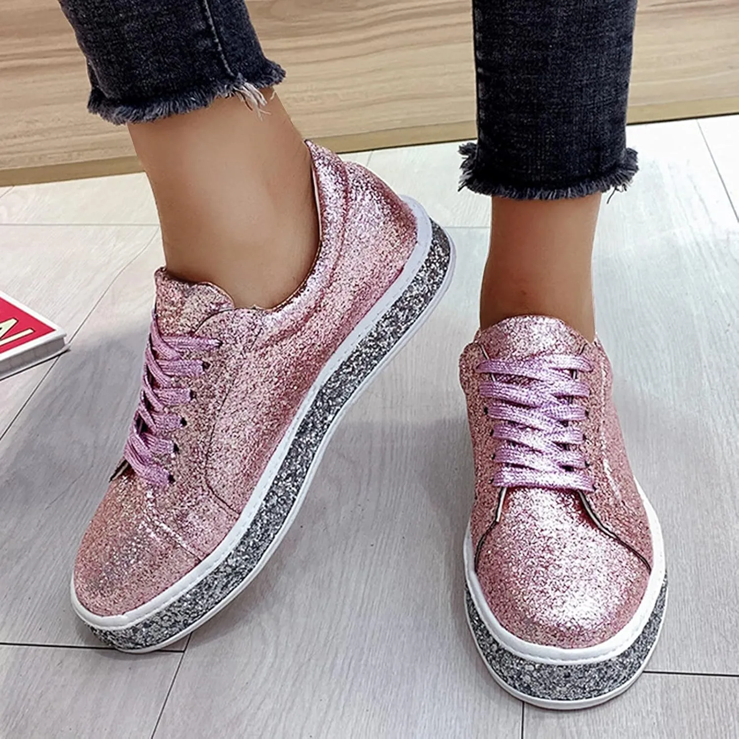 Women's Fashion Sport Breathable Mesh Platform Sneakers Slip On Tennis Shoes Women Size 11 Workout Shoes for Women Gym Arch Support Women's Sneakers Size 8 Slip On Fall Shoes for Women 2023 Slip Ons