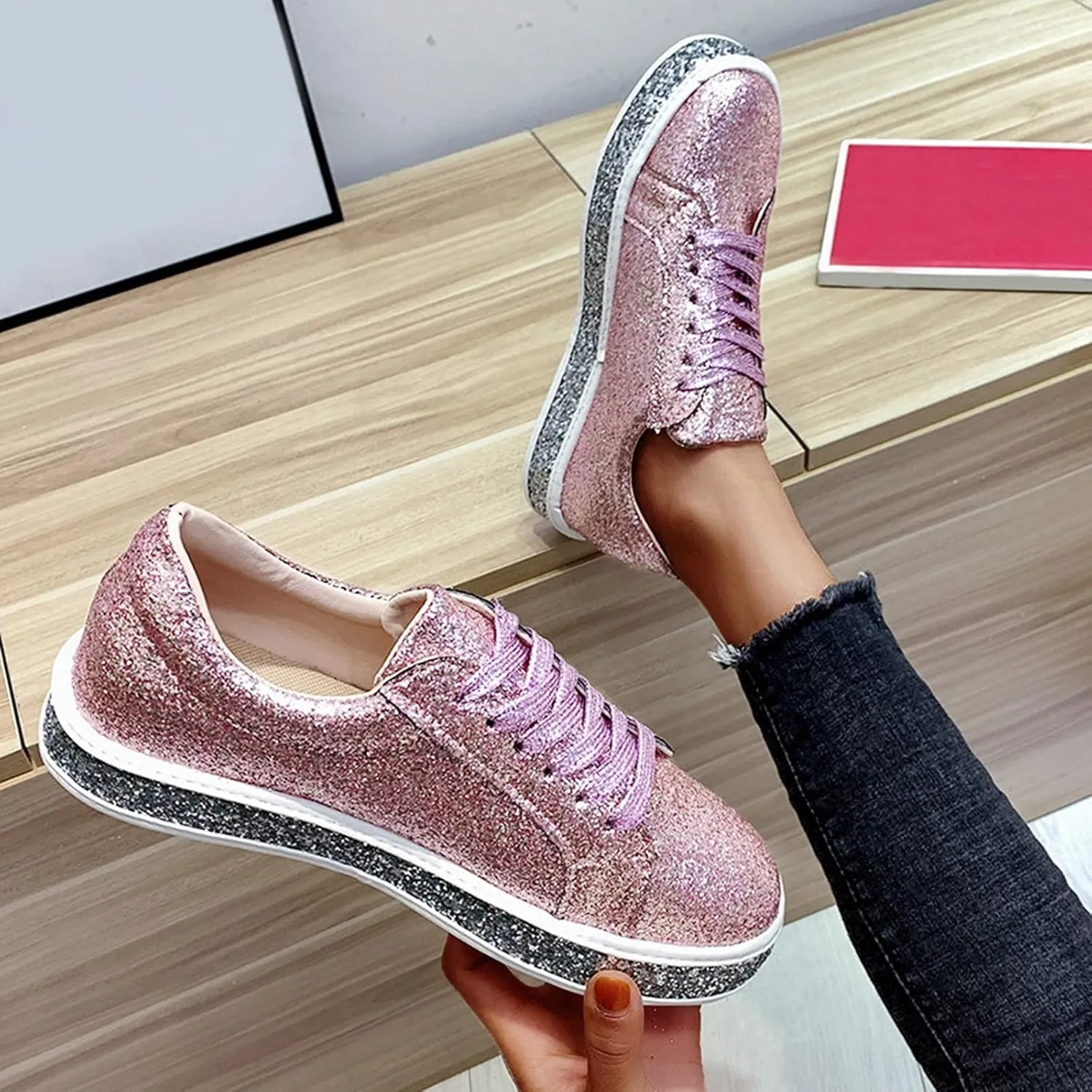 Women's Fashion Sport Breathable Mesh Platform Sneakers Slip On Tennis Shoes Women Size 11 Workout Shoes for Women Gym Arch Support Women's Sneakers Size 8 Slip On Fall Shoes for Women 2023 Slip Ons