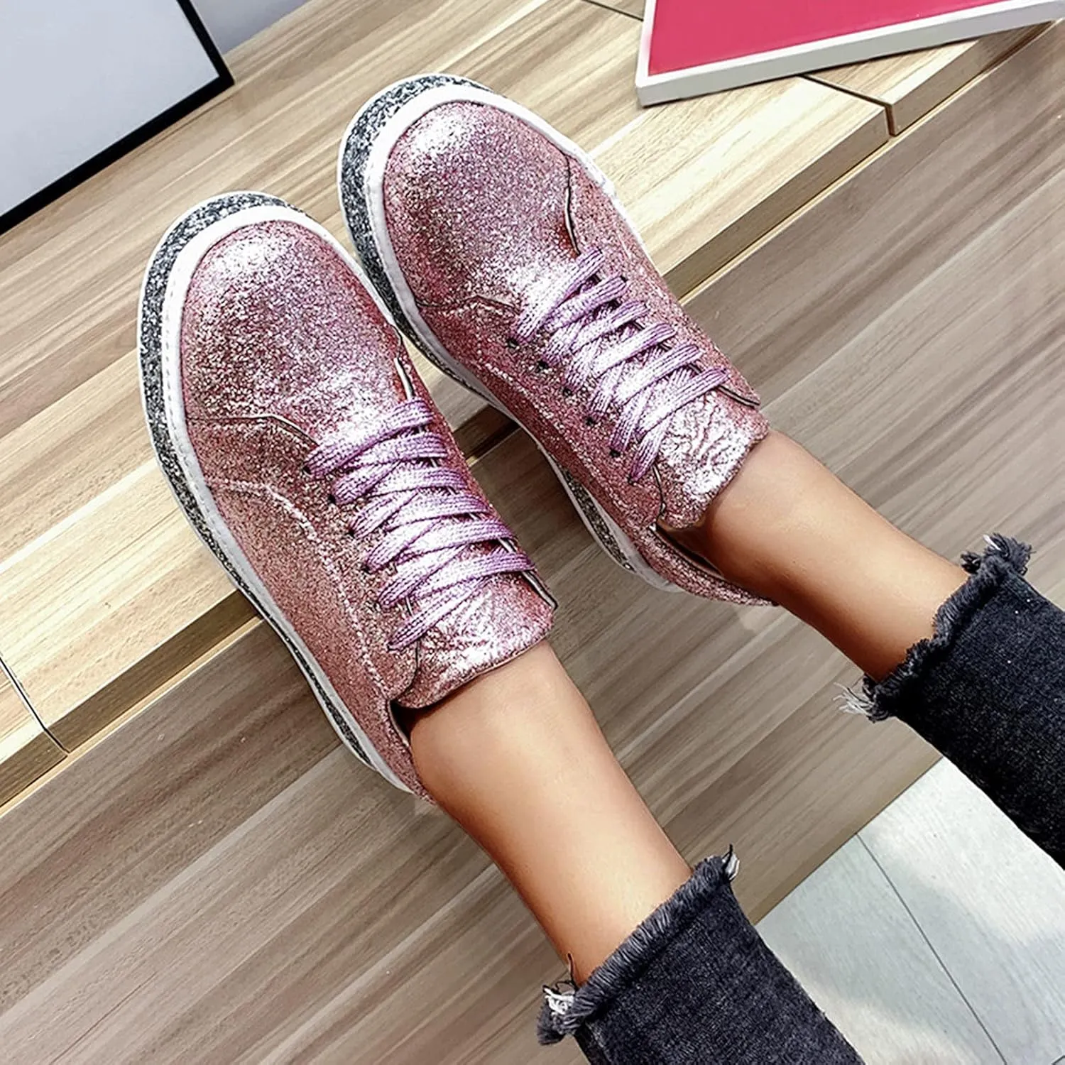 Women's Fashion Sport Breathable Mesh Platform Sneakers Slip On Tennis Shoes Women Size 11 Workout Shoes for Women Gym Arch Support Women's Sneakers Size 8 Slip On Fall Shoes for Women 2023 Slip Ons