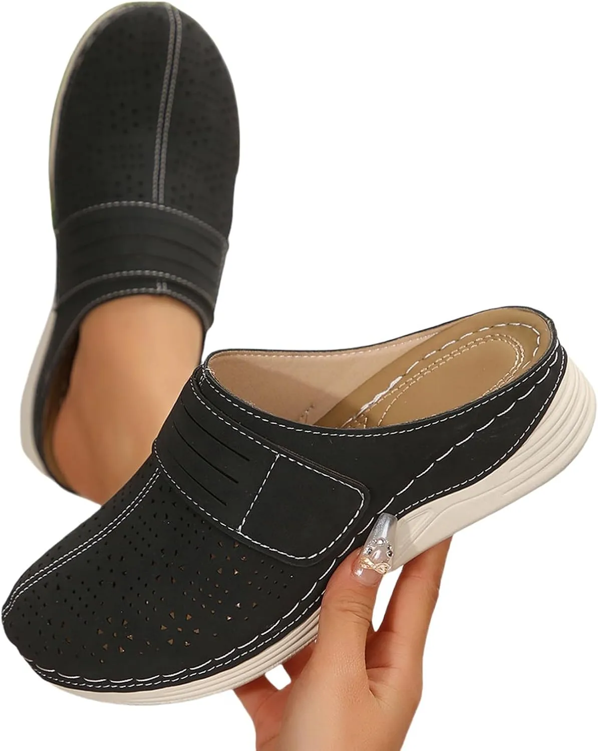 Women's Mules & Clogs Closed Toe Sandals Comfortable Sandals Casual Clogs Non Slip Mules Summer Outdoor Mule with Arch Support