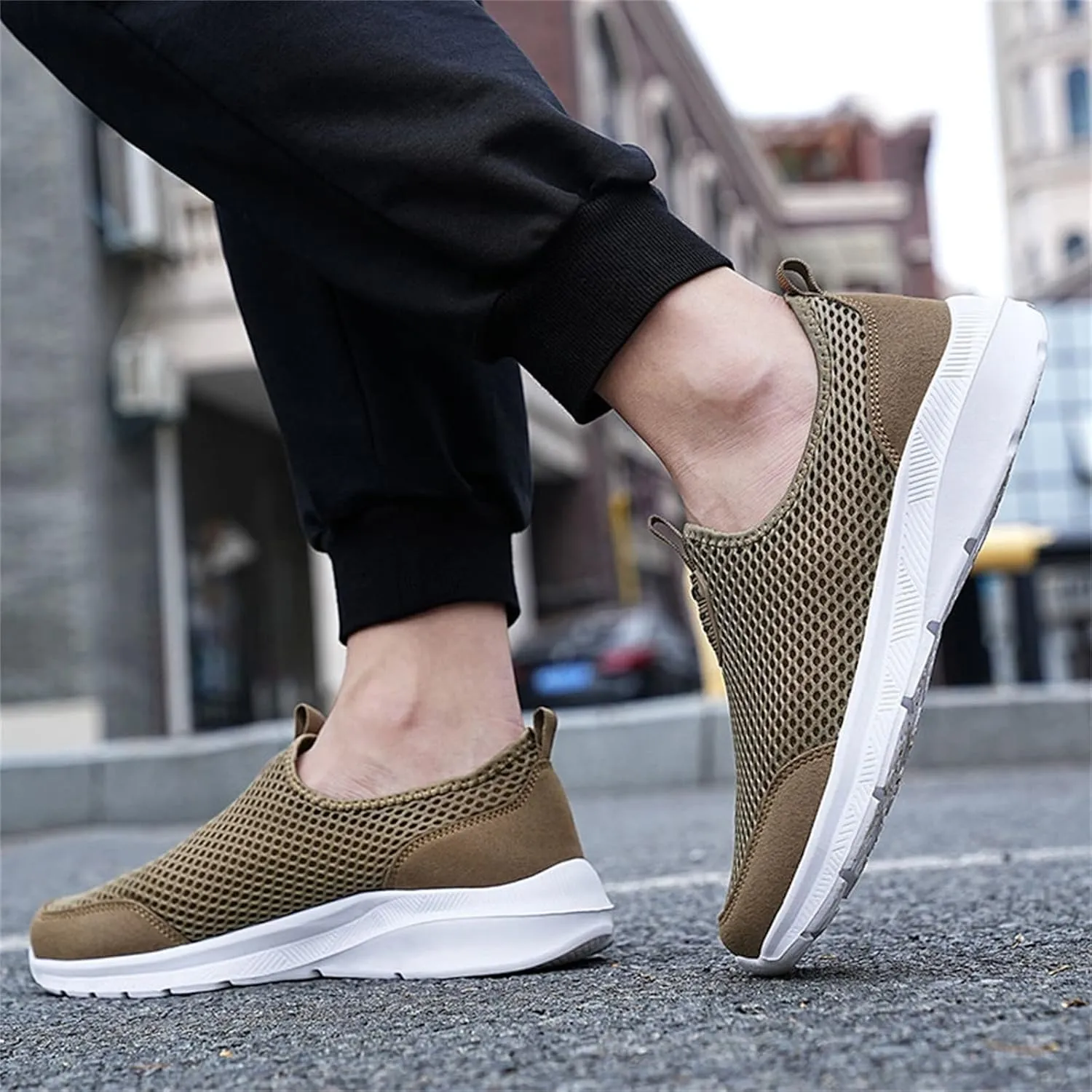 Womens Non Slip Work Shoes Slip On Water Resistant Womens Running Shoes Comfort White Casual Shoes Dress Sneakers White Tennis Shoe Cross Trainer Shoe