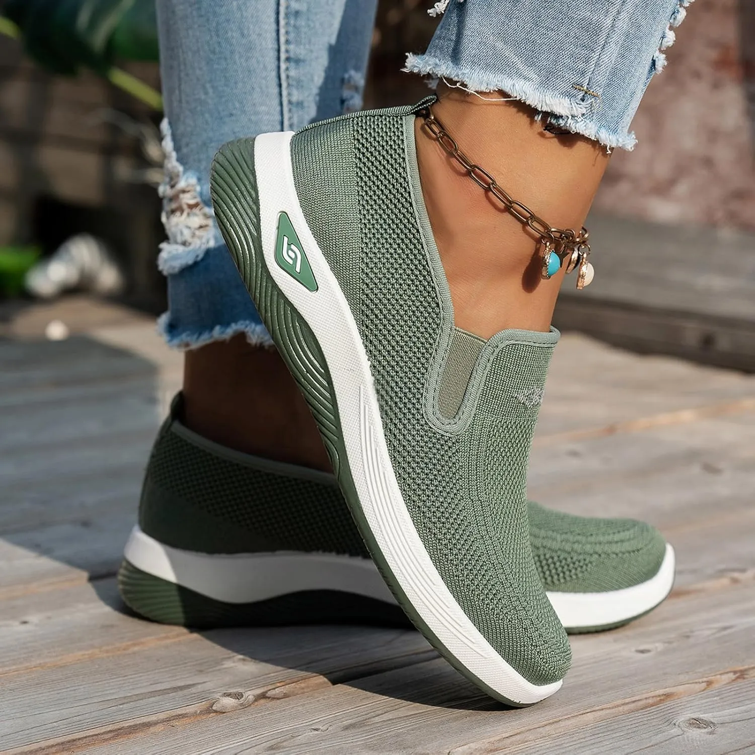 Women's Orthopedic Breathable Shoes Summer Comfortable Woven Slip-On Sneakers Fashion Lightweight Mesh Hollow Out Soft Sole Walking Shoes with Arch Support