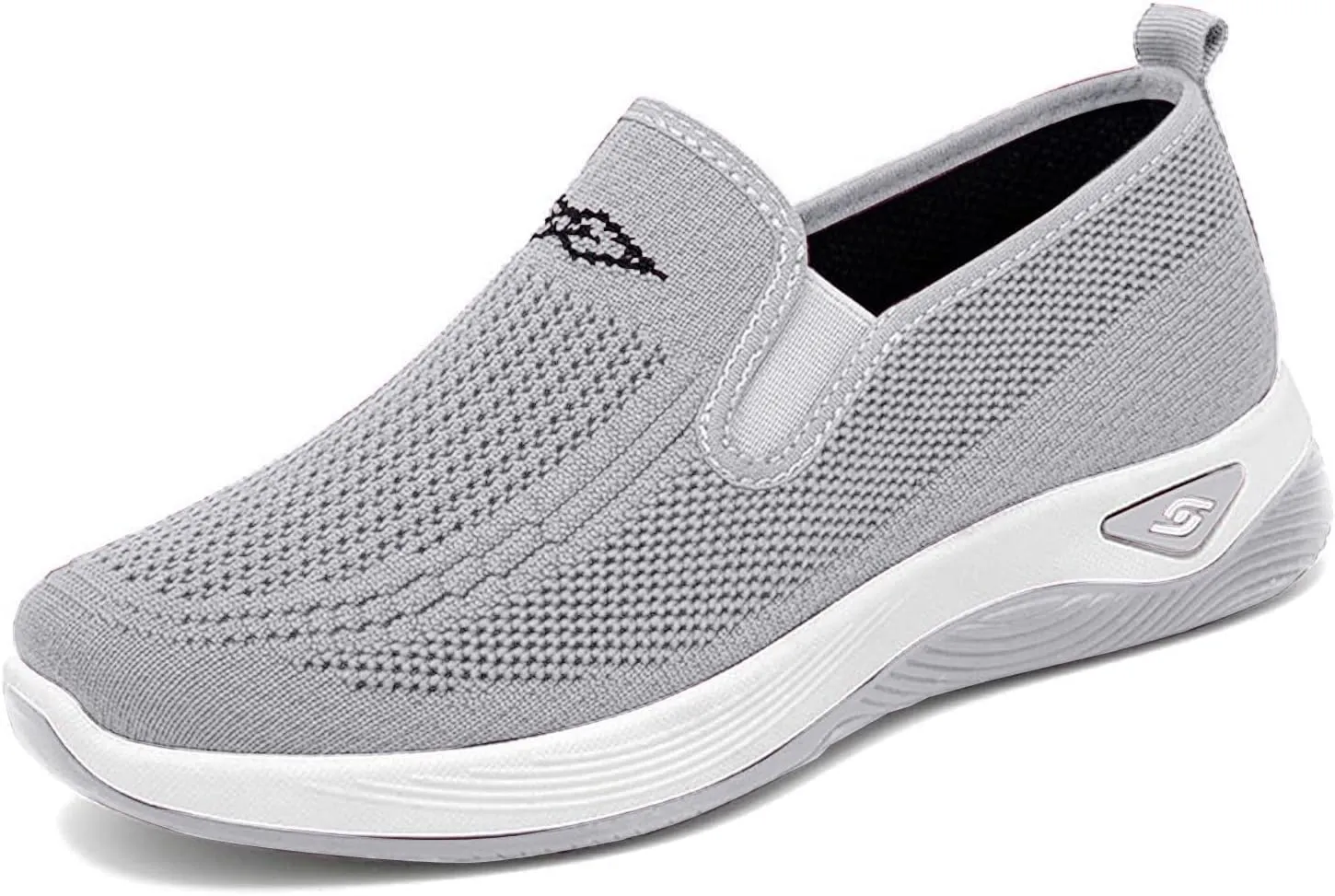 Women's Orthopedic Breathable Shoes Summer Comfortable Woven Slip-On Sneakers Fashion Lightweight Mesh Hollow Out Soft Sole Walking Shoes with Arch Support