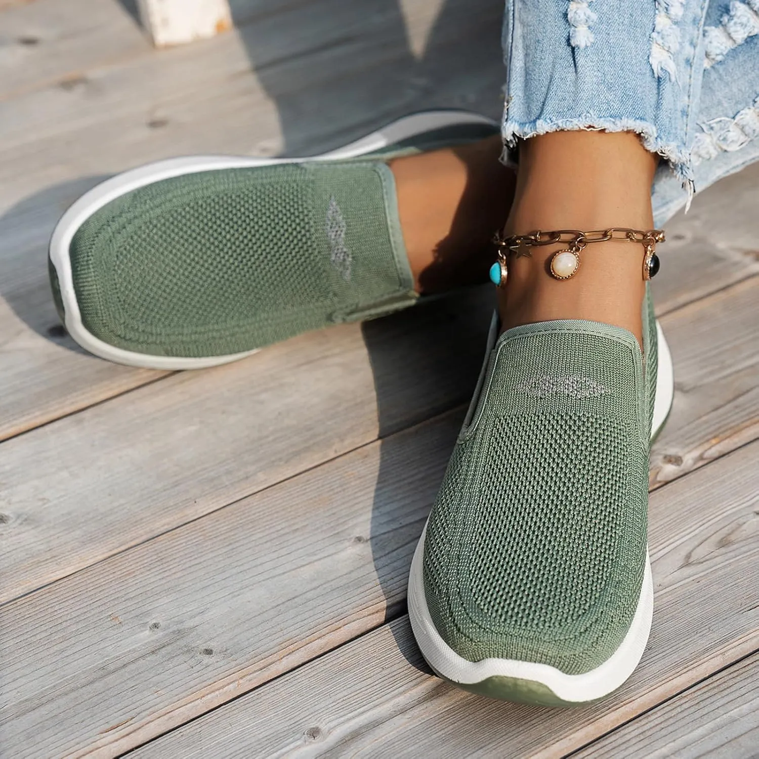 Women's Orthopedic Breathable Shoes Summer Comfortable Woven Slip-On Sneakers Fashion Lightweight Mesh Hollow Out Soft Sole Walking Shoes with Arch Support