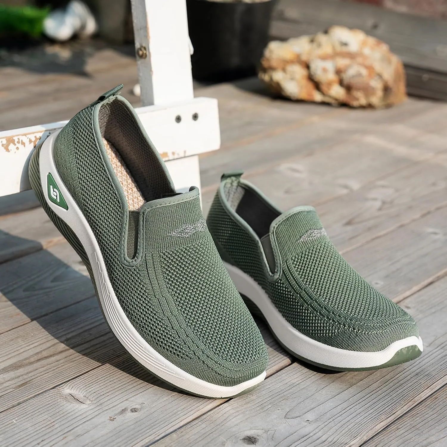 Women's Orthopedic Breathable Shoes Summer Comfortable Woven Slip-On Sneakers Fashion Lightweight Mesh Hollow Out Soft Sole Walking Shoes with Arch Support