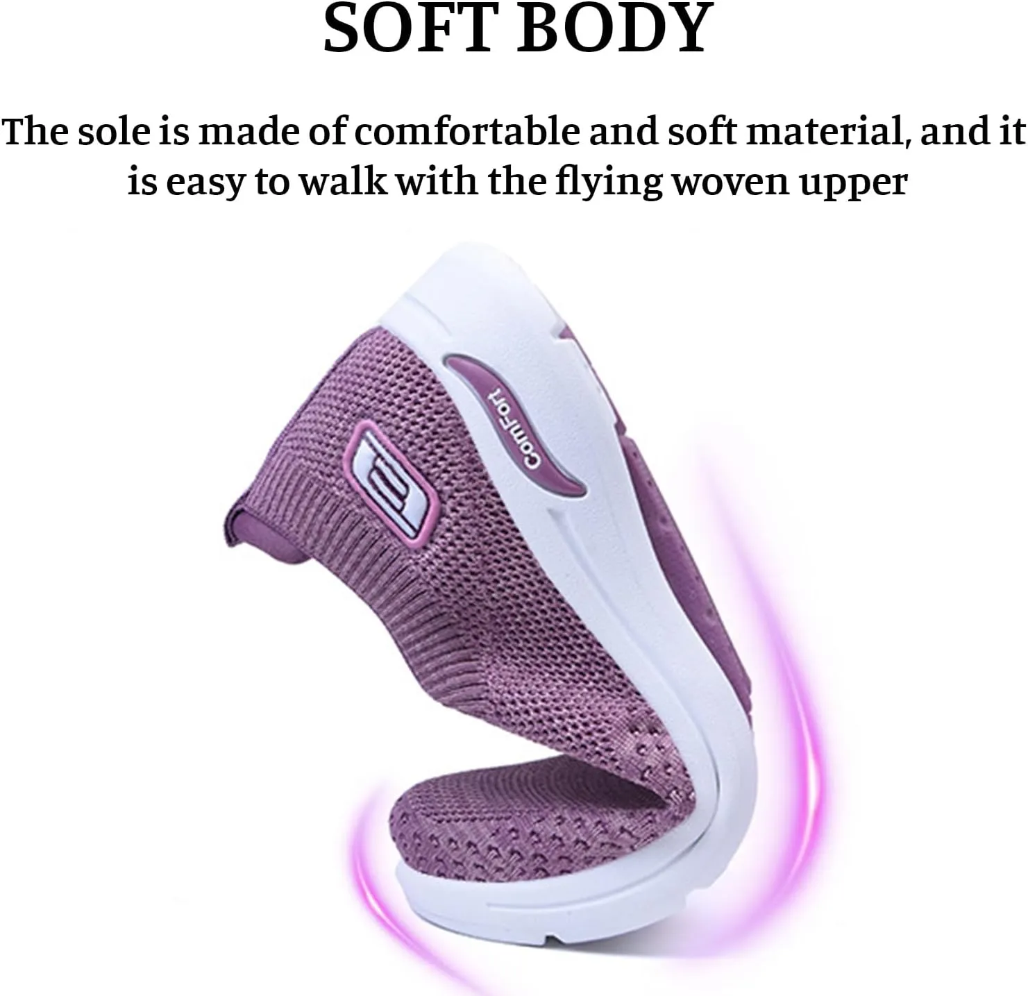 Women's Orthopedic Shoes Lightweight Breathable Knitted Sneakers Casual Comfortable Low Top Work Walking Shoes Fashion Soft Sole Slip On Sneaker with Arch Support