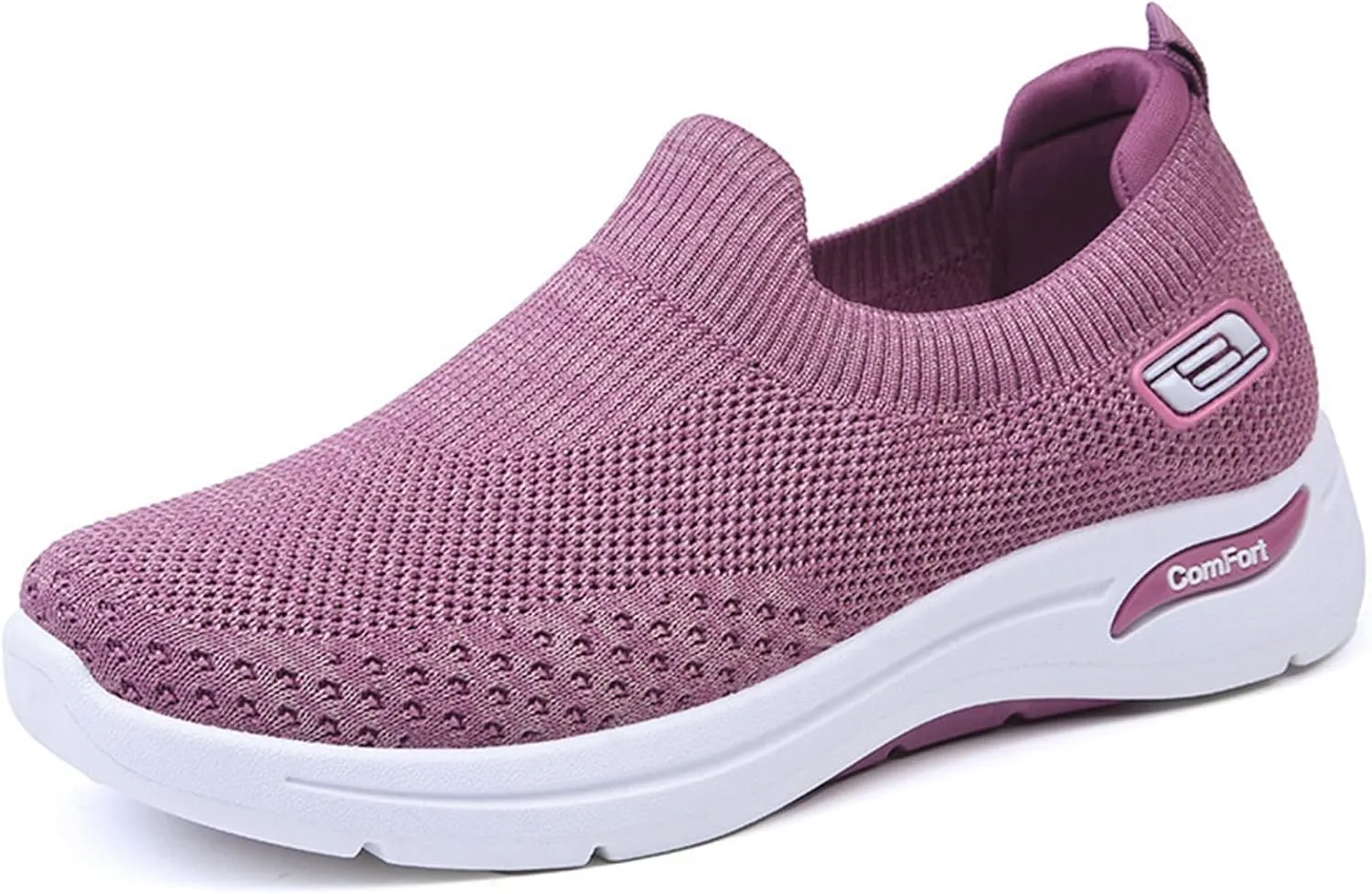 Women's Orthopedic Shoes Lightweight Breathable Knitted Sneakers Casual Comfortable Low Top Work Walking Shoes Fashion Soft Sole Slip On Sneaker with Arch Support
