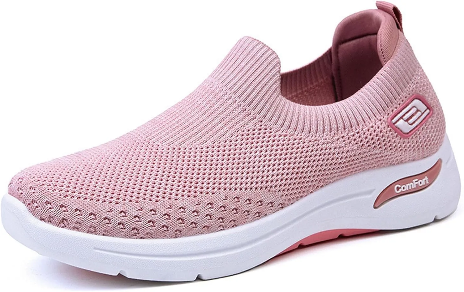Women's Orthopedic Shoes Lightweight Breathable Knitted Sneakers Casual Comfortable Low Top Work Walking Shoes Fashion Soft Sole Slip On Sneaker with Arch Support