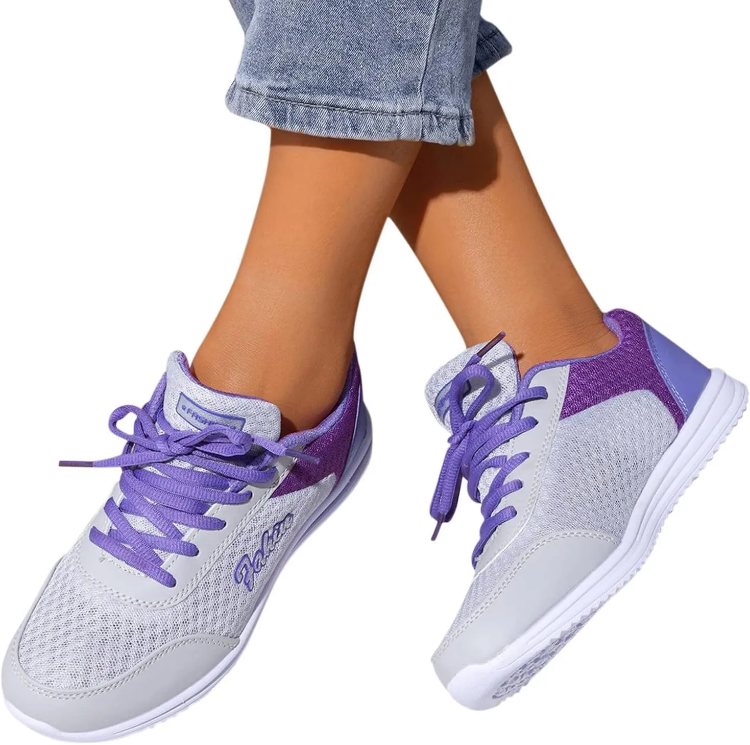 Womens Running Shoes Colorblock Casual Shoes Men Sneakers Women Trendy Comfortable Walking Shoes Slip On Shoes Gym Fitness Shoes for Ladies