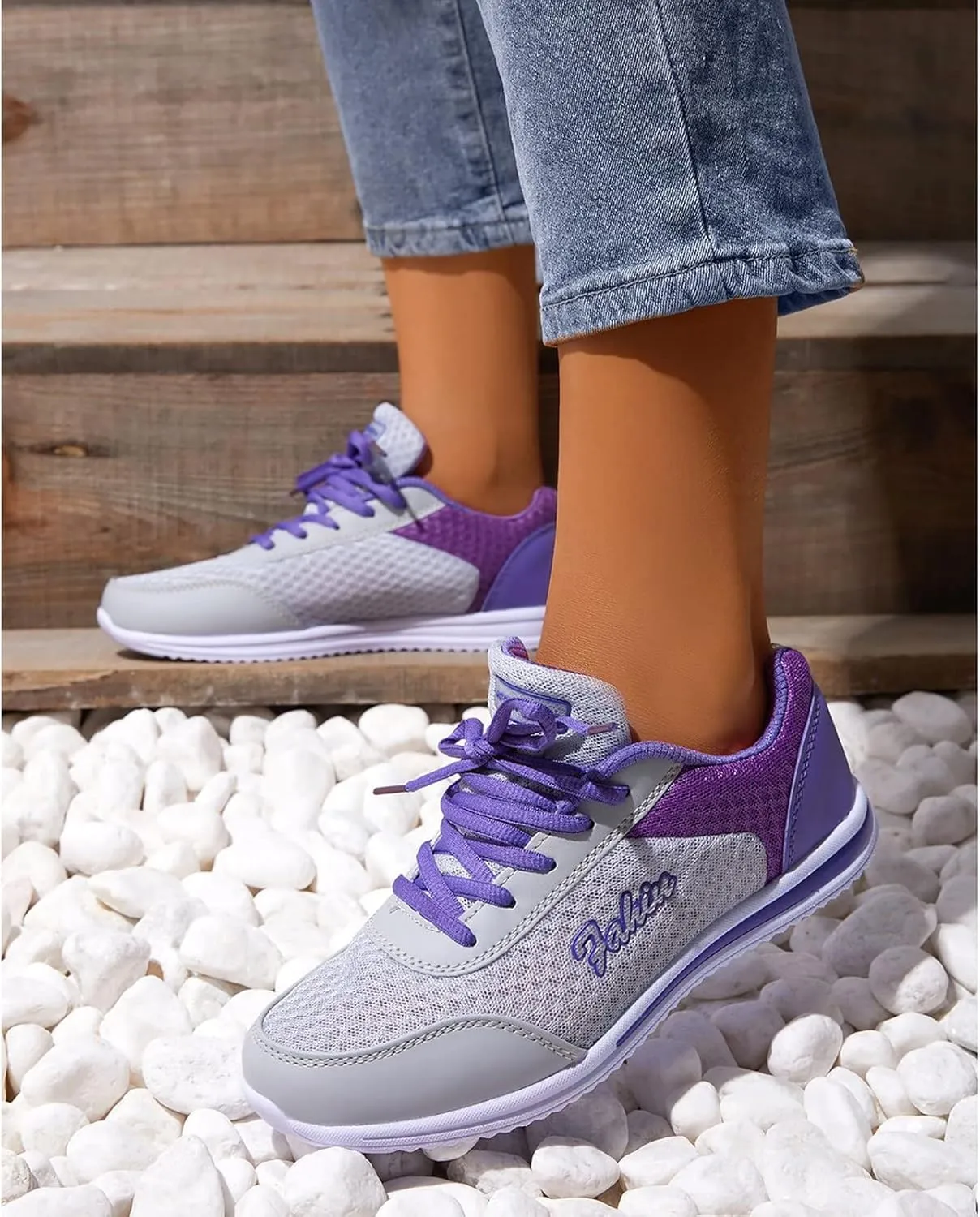 Womens Running Shoes Colorblock Casual Shoes Men Sneakers Women Trendy Comfortable Walking Shoes Slip On Shoes Gym Fitness Shoes for Ladies