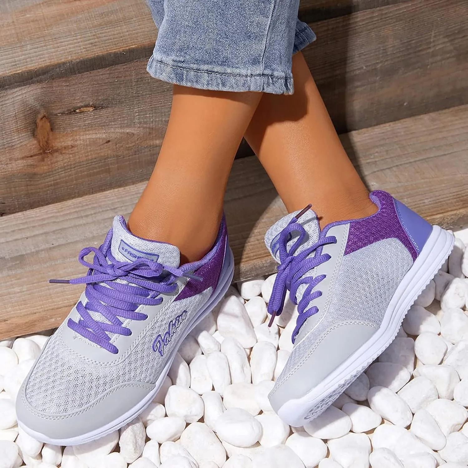Womens Running Shoes Colorblock Casual Shoes Men Sneakers Women Trendy Comfortable Walking Shoes Slip On Shoes Gym Fitness Shoes for Ladies