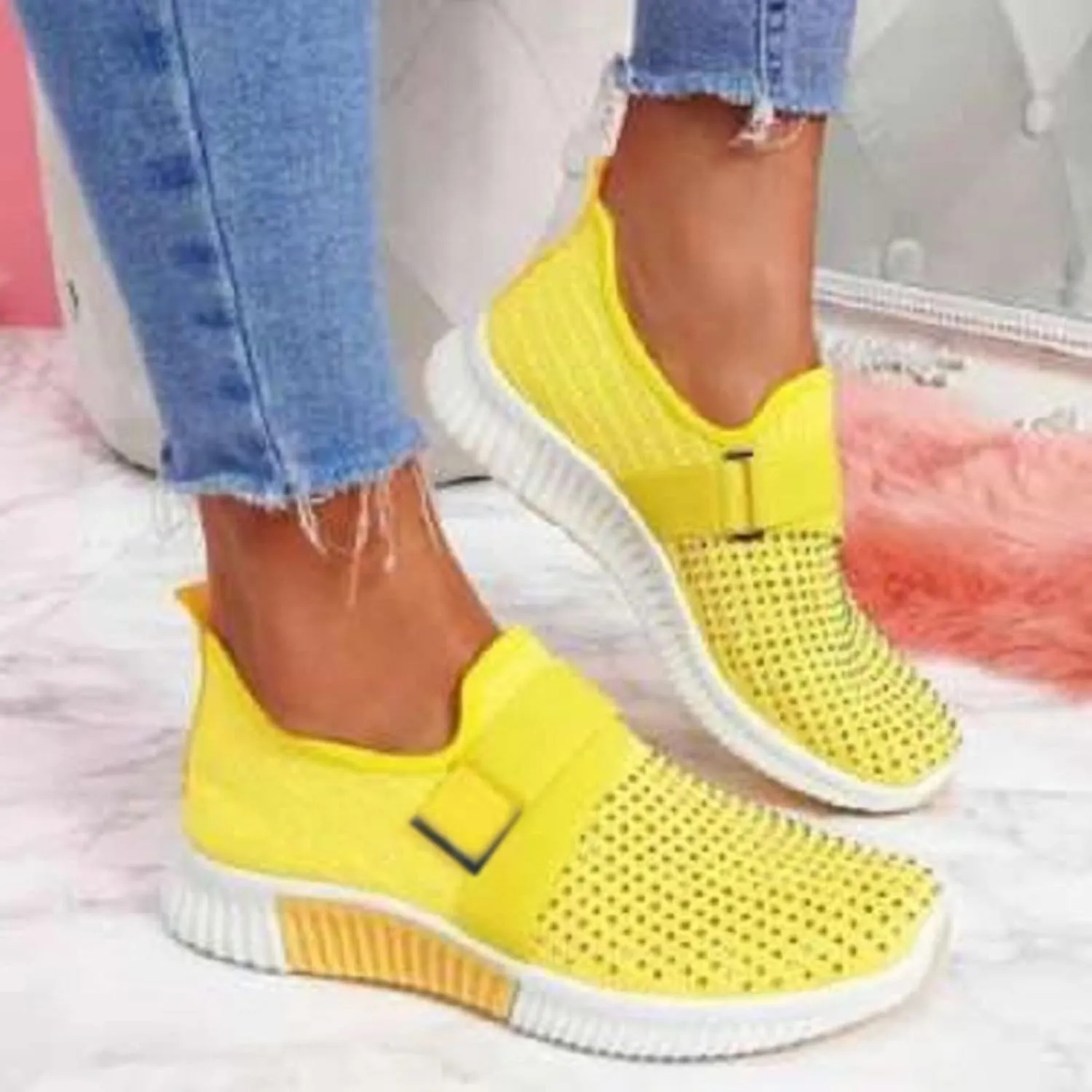 Womens Shoes Sneakers Wide Width Senior Womens Slip On Light Weight Walking Shoes Gym Shoes Women Wide Toe Box Sneakers for Womens Zapatos Antideslizante para El Invierno De Mujeres