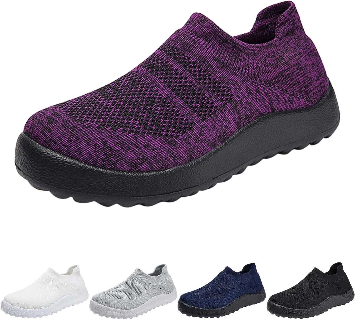 Womens Slip On Walking Shoes Non Slip Running Shoes Non Slip Work Shoes Women Wide Feet Black Casual Shoes Fashion Sneakers Red Tennis Shoe White Loafers