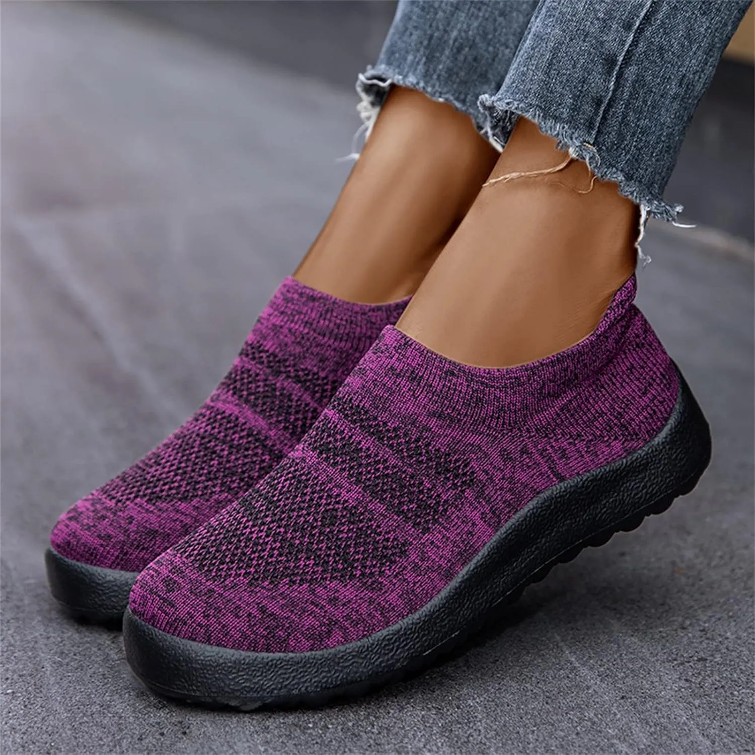Womens Slip On Walking Shoes Non Slip Running Shoes Non Slip Work Shoes Women Wide Feet Black Casual Shoes Fashion Sneakers Red Tennis Shoe White Loafers