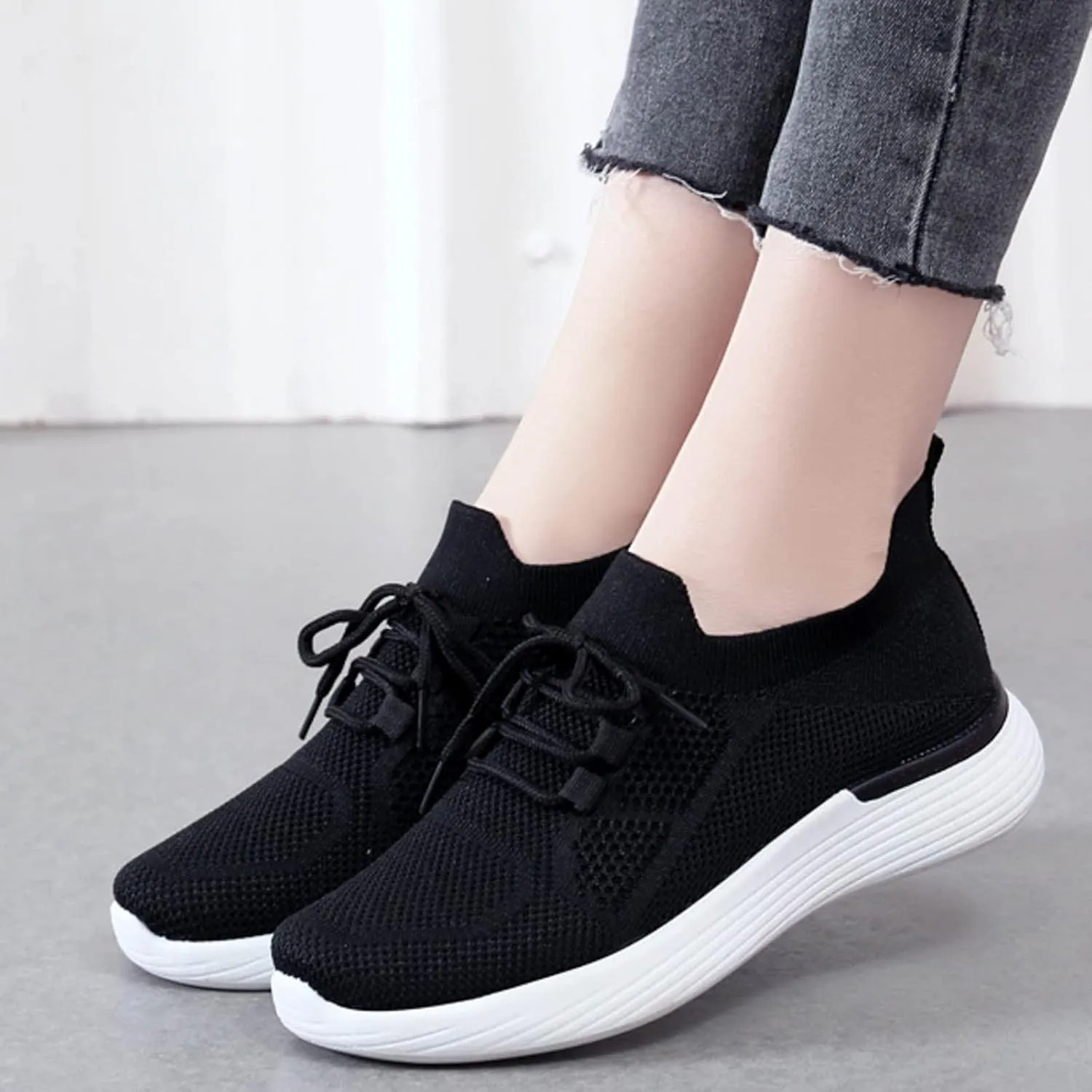 Womens Sneakers Black Sole Black Slip On Tennis Shoes Ladies Canvas Shoes for Women Wide Black Women's Sneakers in White in Wide Width Tenis Antideslizante para Mujer De Cocina para Frio