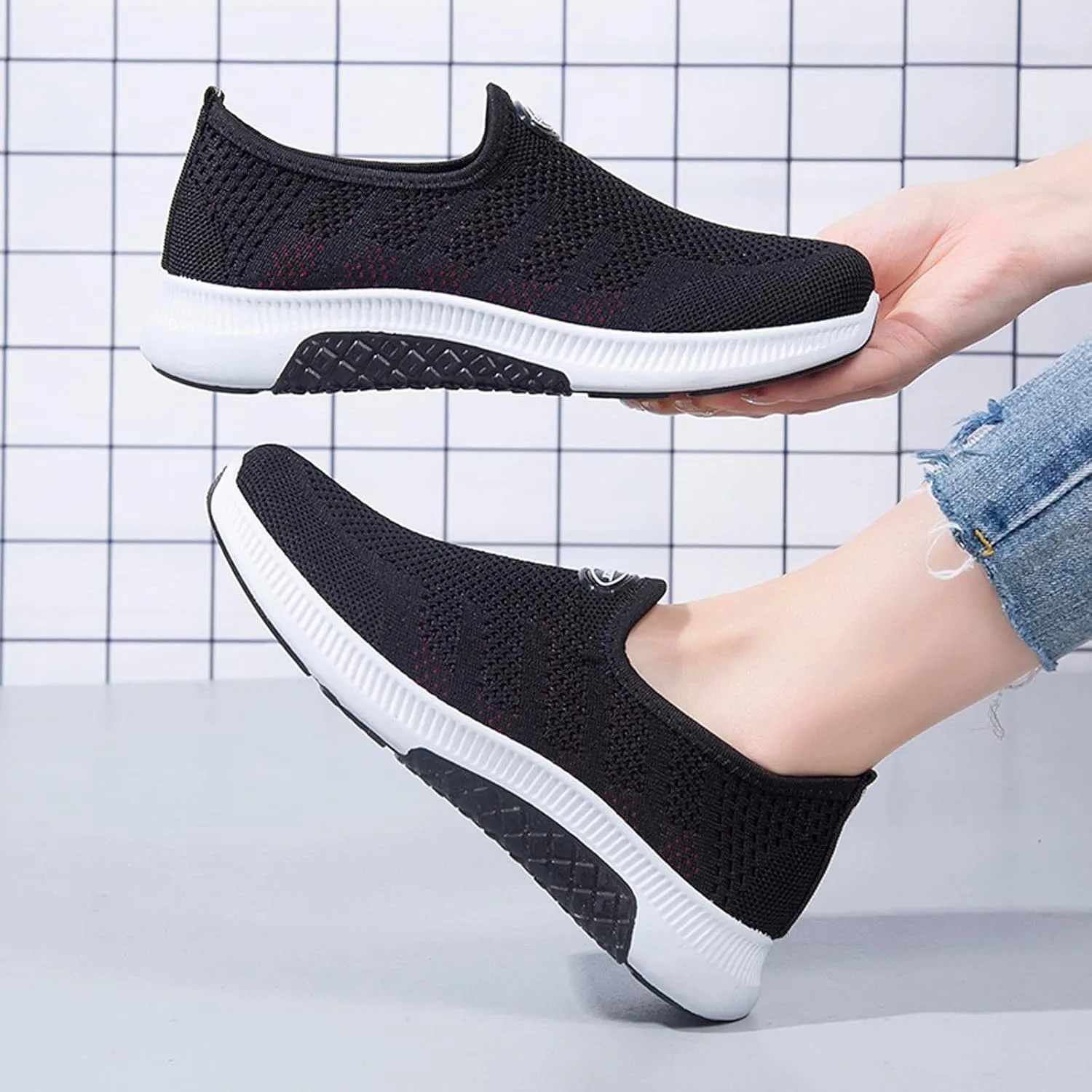 Womens Sneakers Black Sole Women's Wedge Sneakers High Heel Fashion Lightweight Walking Shoes Womens Wide Width Shoes Dressy Casual Running Shoes Womens Women's Non Slip Work Shoes Wide Width