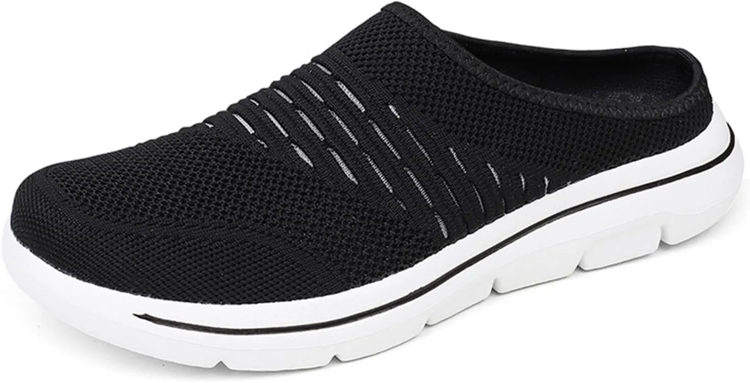 Womens Sneakers Mesh Slip-on Mule Shoes Non-Slip Breathable Beach Shoes Clogs Casual Closed Toe Slippers Travel Vacation Summer Shoe