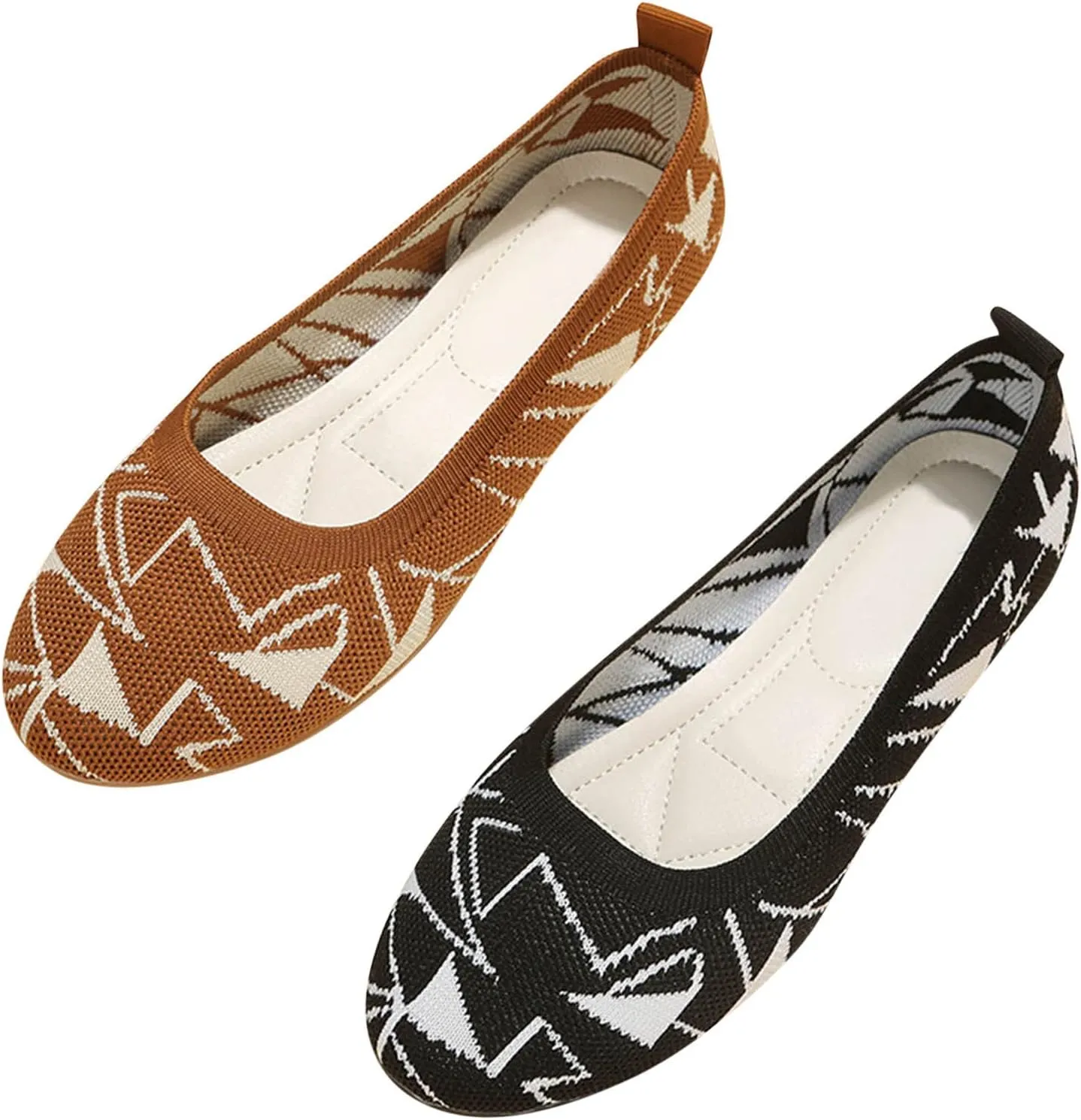 Womens Stretch Flats Casual Comfortable & Light-Weight Women's Comfort Penny Loafers with Arch Support