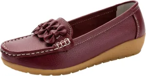 Womens Stretch Flats Casual Lightweight Walking Flats Women's Comfort Penny Loafers with Arch Support