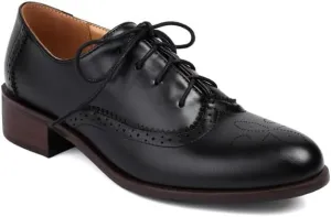 Women's Tie Up Brogue Low Heel Oxford Shoes