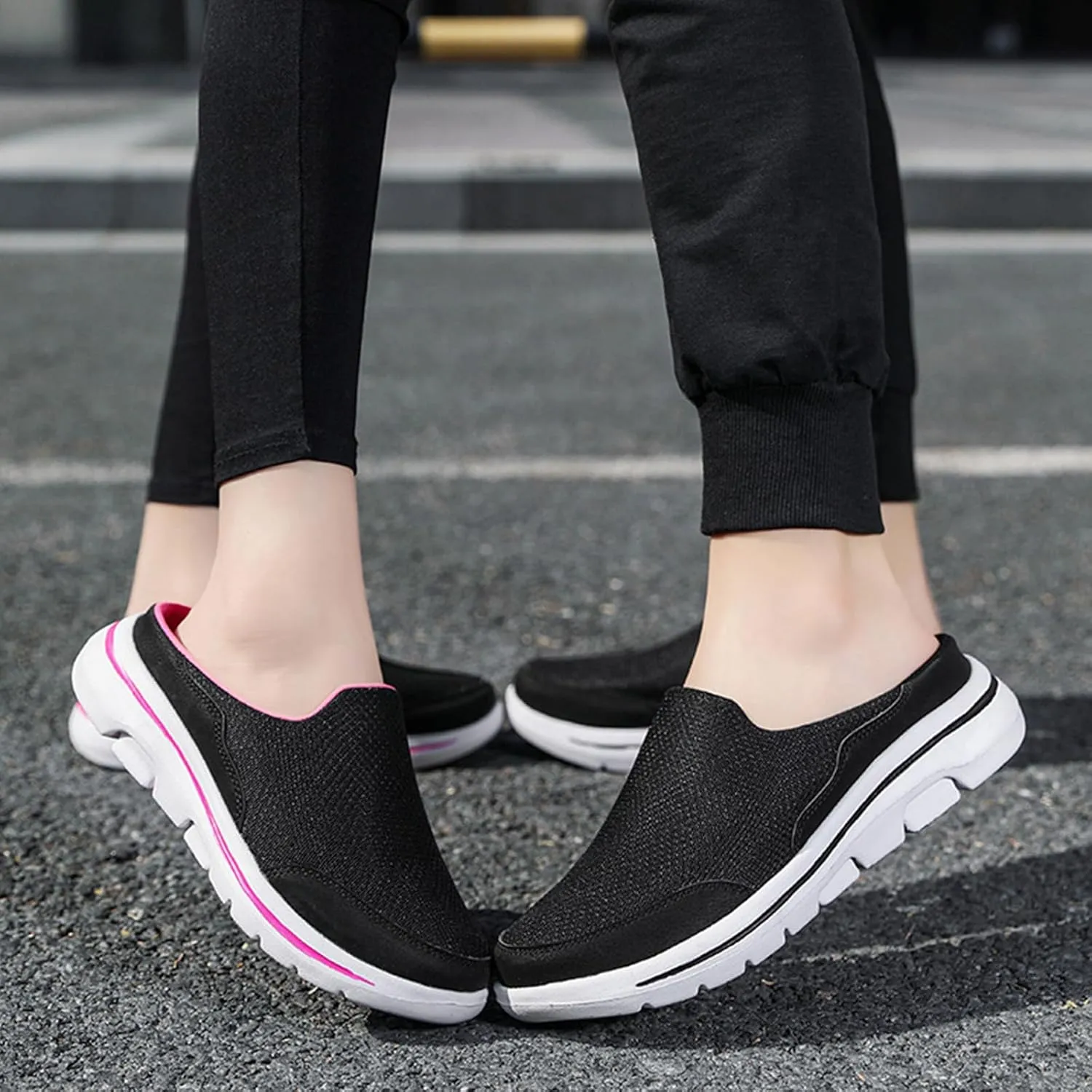 Womens Walking Shoes Mens Mules Open Back Slip On Shoes Comfortable Non-Slip Clogs reathable Lightweight Sport Sneakers Closed Toe Slippers