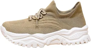 Women's Walking Shoes Summer Breathable Mesh Soft Sole Sneakers Lightweight Casual Fashionable Lace-up Low Top Slip on Sneakers Athletic Workout Sports Shoes