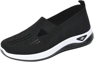Women's Walking Sneakers Summer Breathable Mesh Slip-On Walk Shoes Trendy Comfortable Orthopedic Sneaker Casual Athletic Running Jogger Shoes
