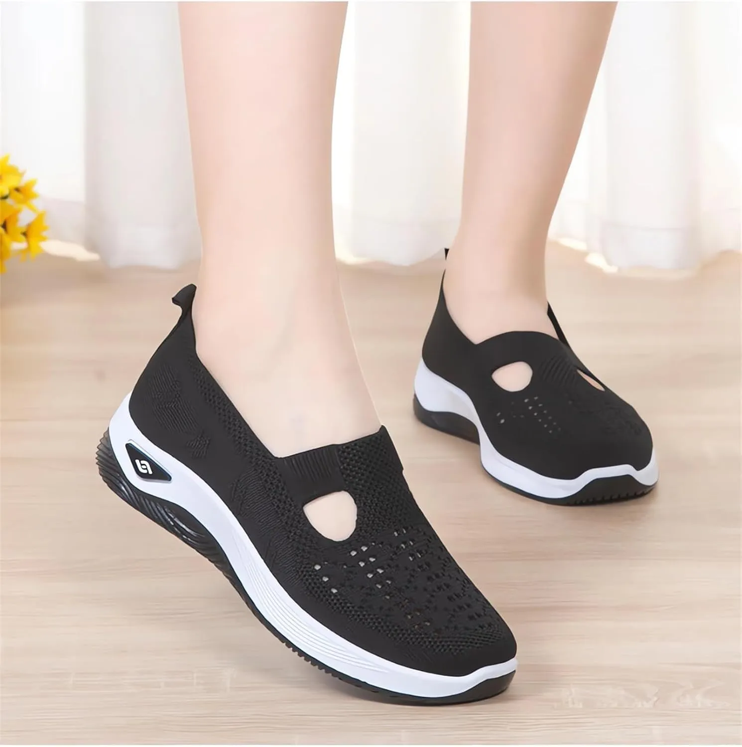 Women's Walking Sneakers Summer Breathable Mesh Slip-On Walk Shoes Trendy Comfortable Orthopedic Sneaker Casual Athletic Running Jogger Shoes