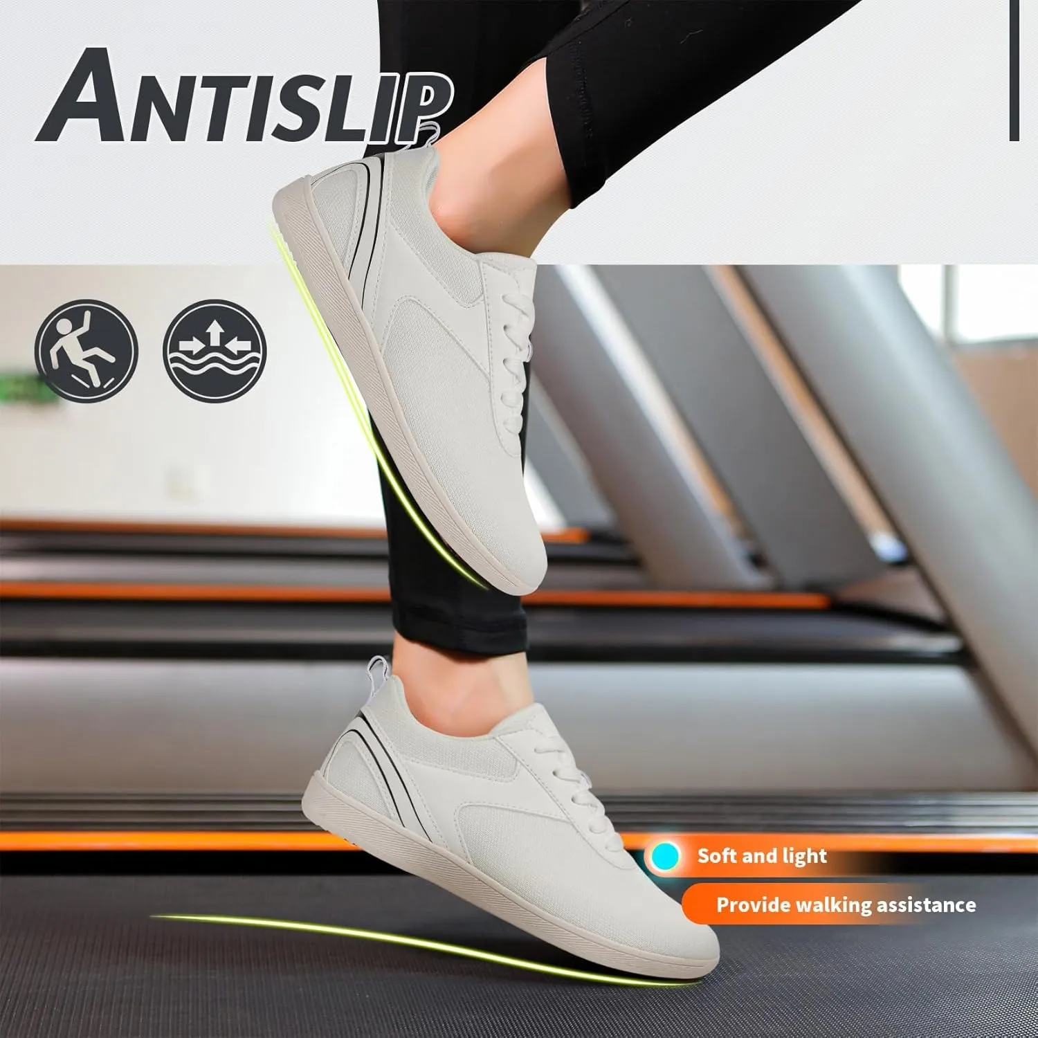 Womens Wide Toe Barefoot Shoes Comfortable Breathable Mesh Minimalist Walking Shoes Trendy Lightweight Slip On Zero Drop Workout Sneakers Casual Athletic Barefoot Sneakers